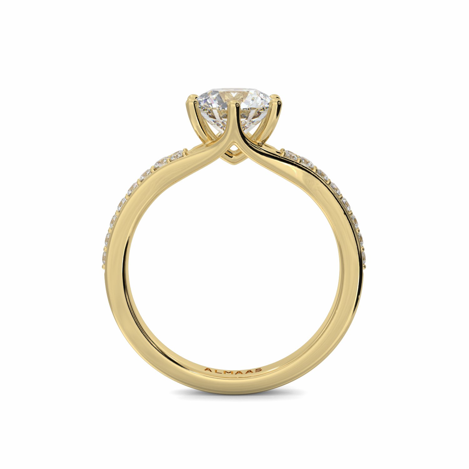 18K Yellow Gold Tiana Diamond Shoulder Engagement Ring