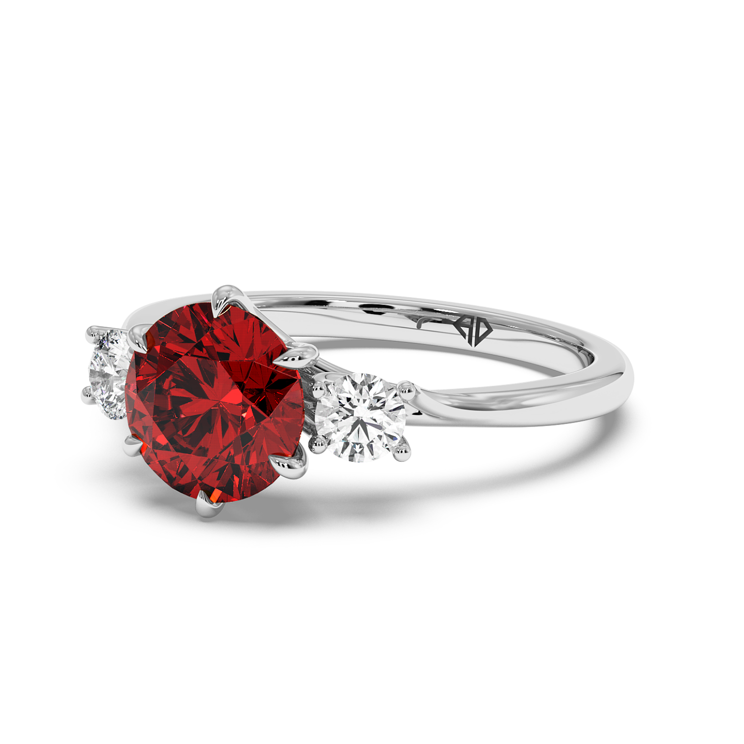18K White Gold Dove Engagement Ring