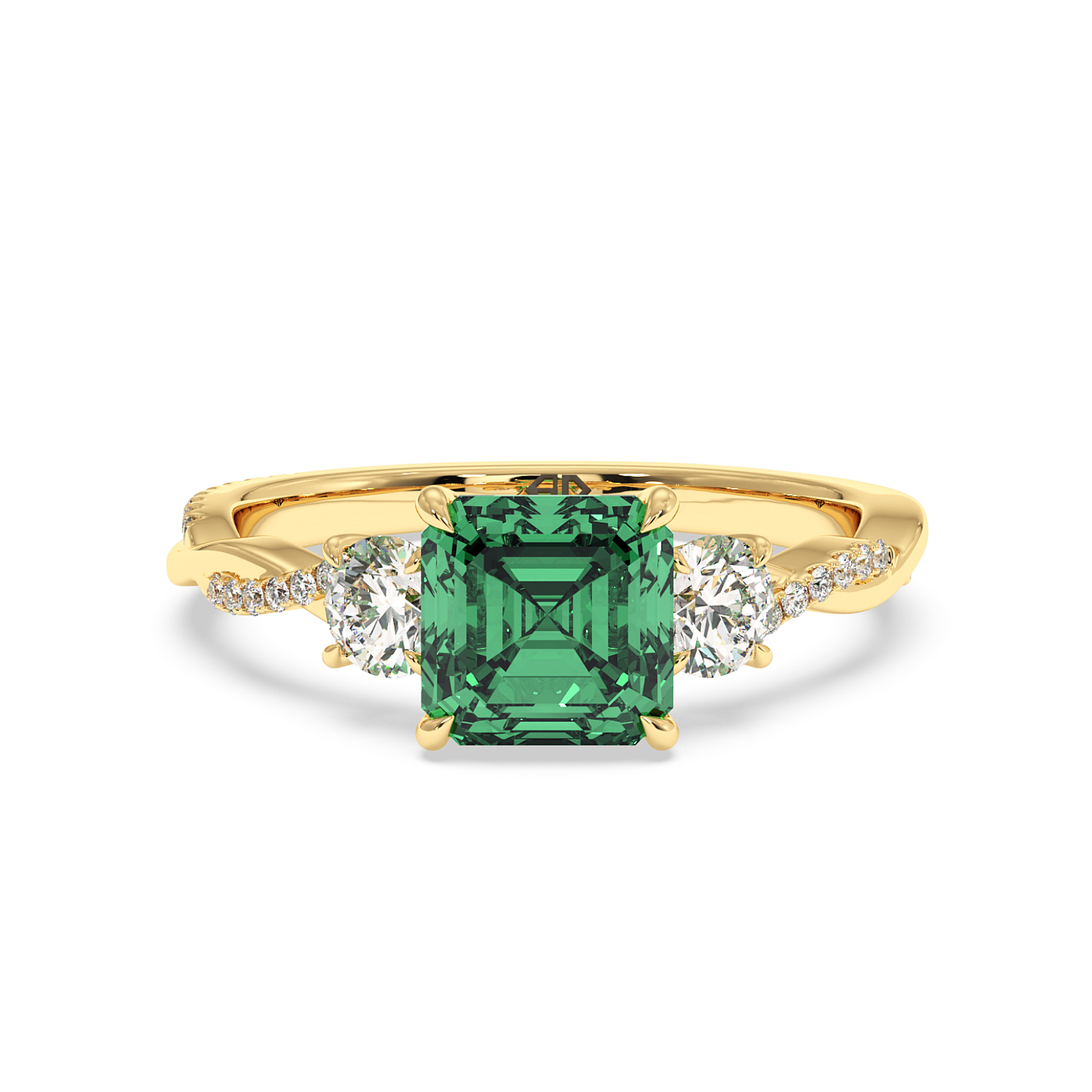 18K Yellow Gold Posie Engagement Ring