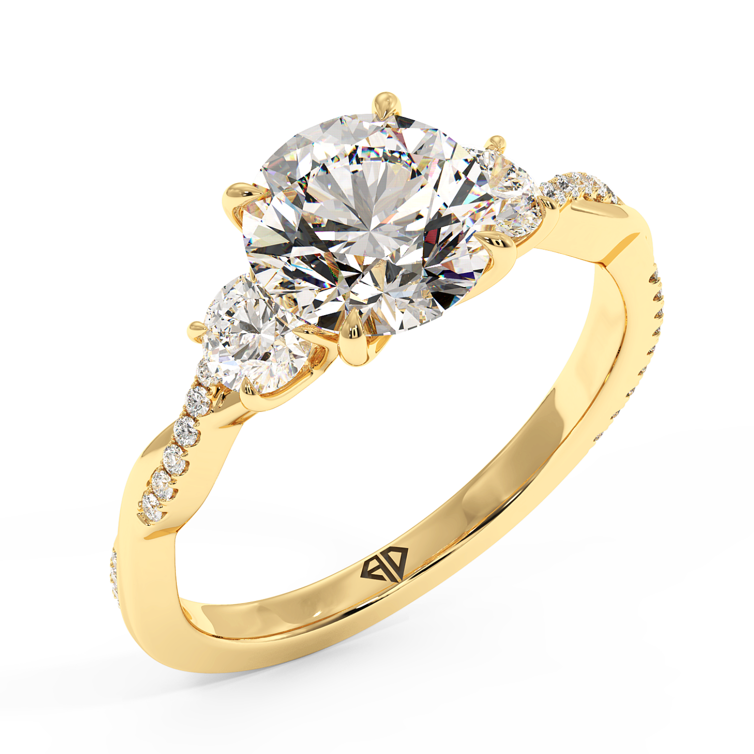 18K Yellow Gold Posie Engagement Ring