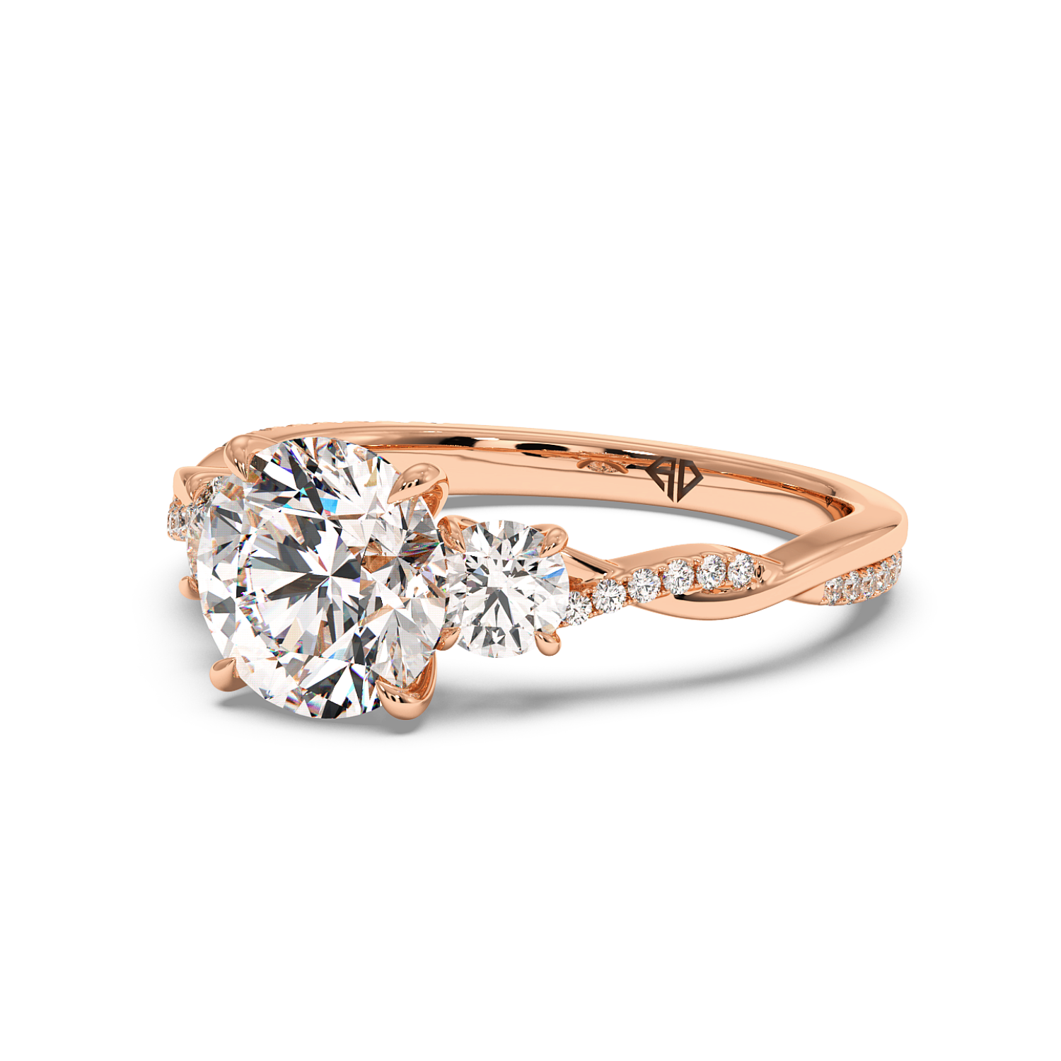 18K Rose Gold Posie Engagement Ring
