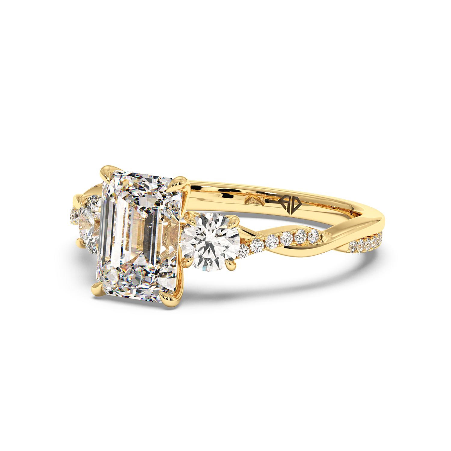 18K Yellow Gold Posie Engagement Ring
