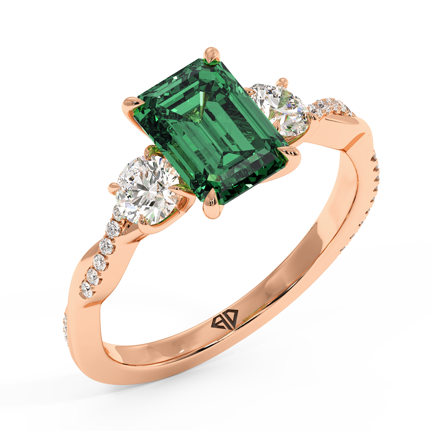 18K Rose Gold Posie Engagement Ring