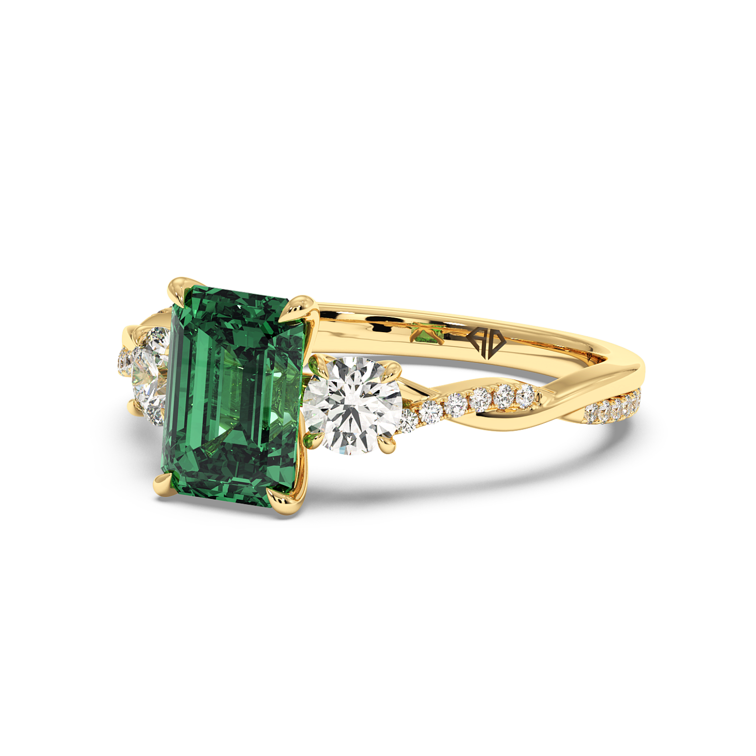 18K Yellow Gold Posie Engagement Ring