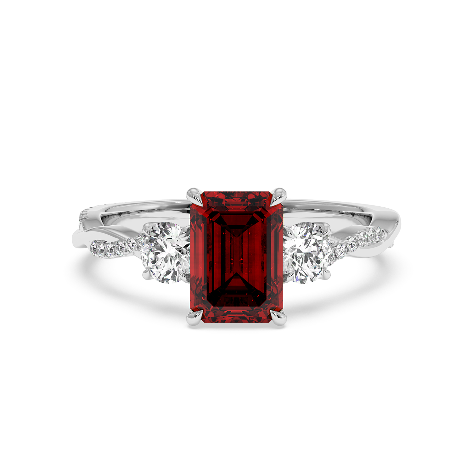 18K White Gold Posie Engagement Ring