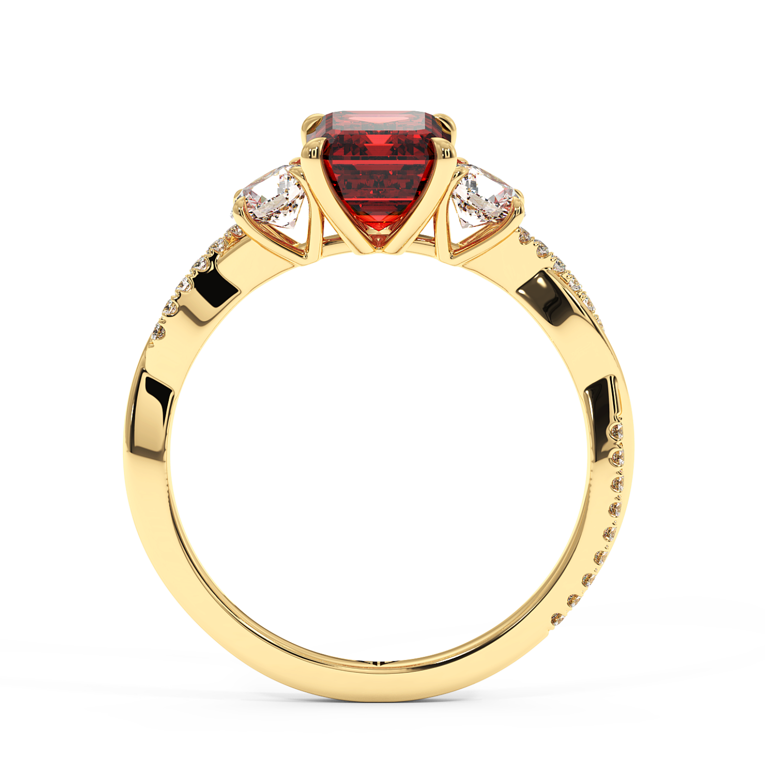 18K Yellow Gold Posie Engagement Ring