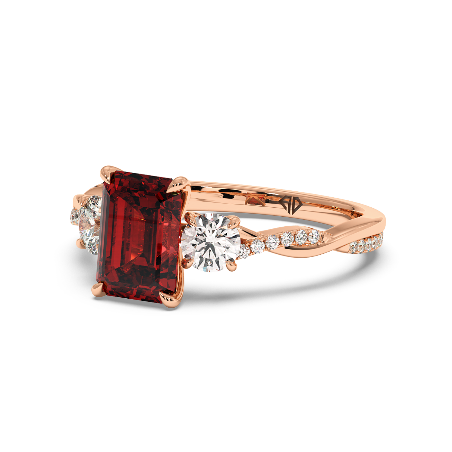 18K Rose Gold Posie Engagement Ring