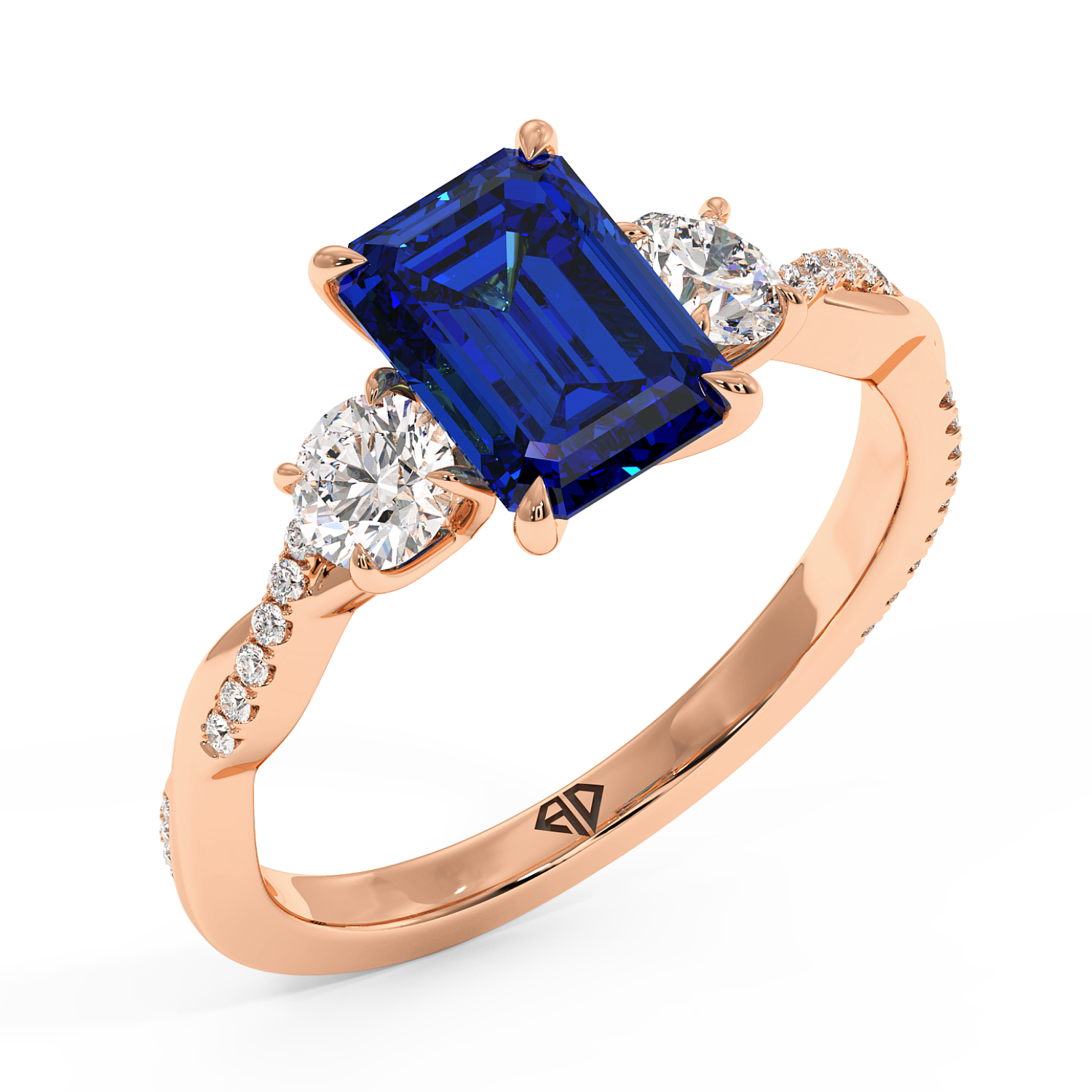 18K Rose Gold Posie Engagement Ring