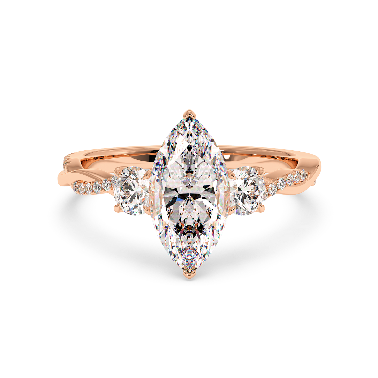 18K Rose Gold Posie Engagement Ring