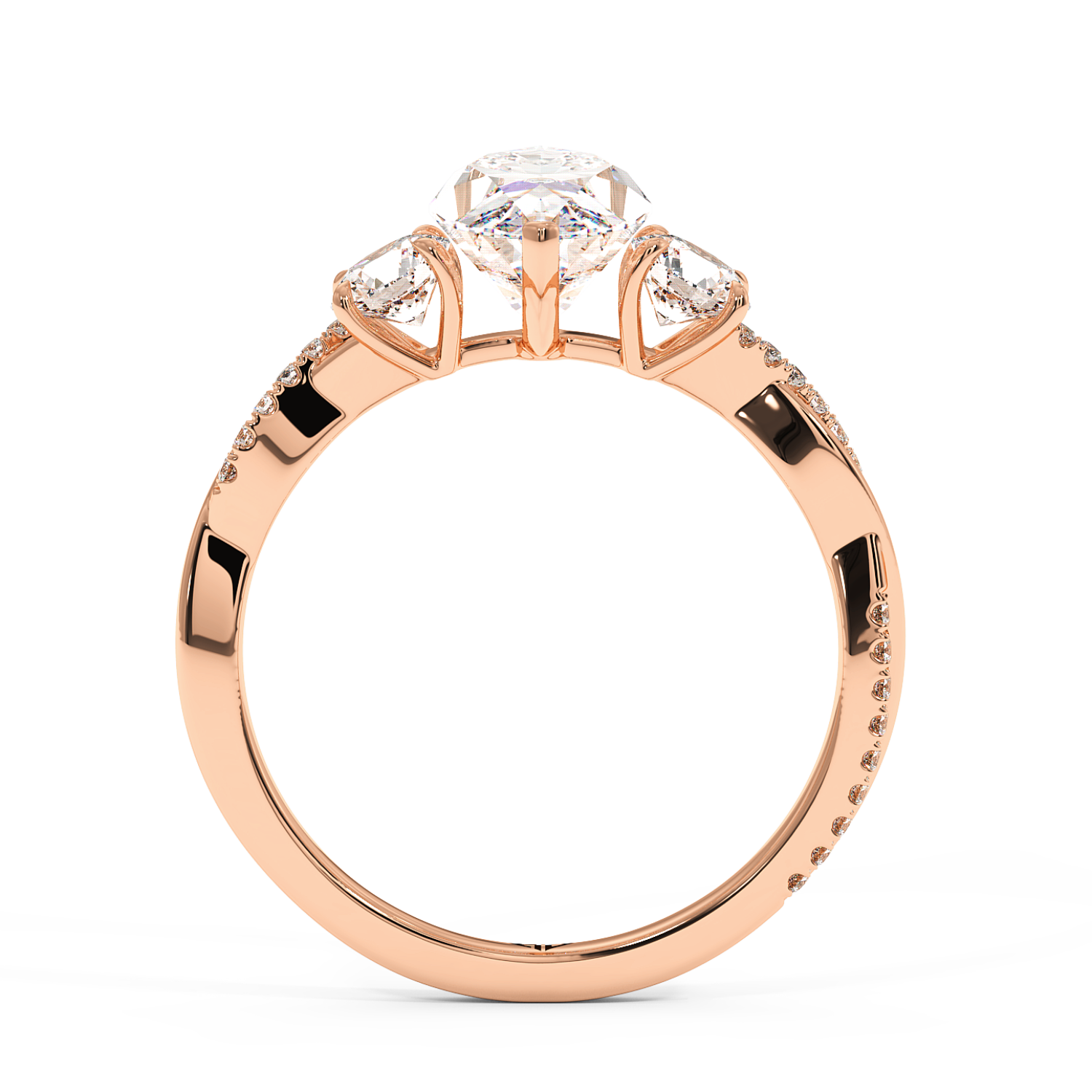 18K Rose Gold Posie Engagement Ring