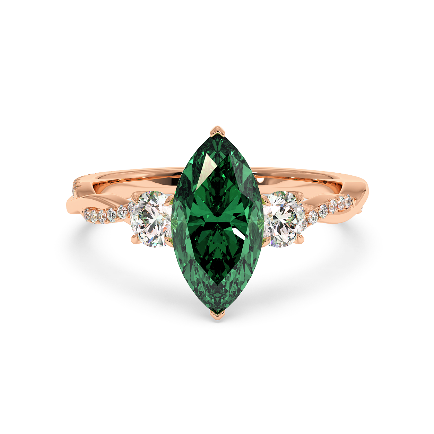 18K Rose Gold Posie Engagement Ring