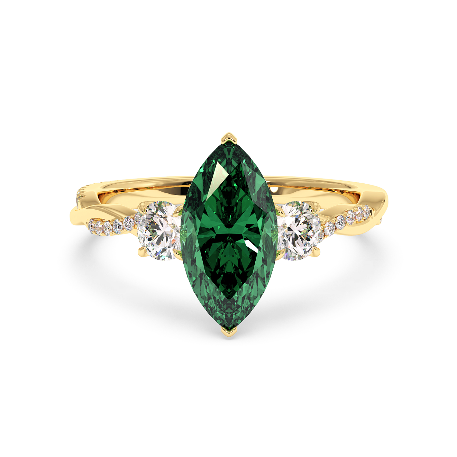 18K Yellow Gold Posie Engagement Ring