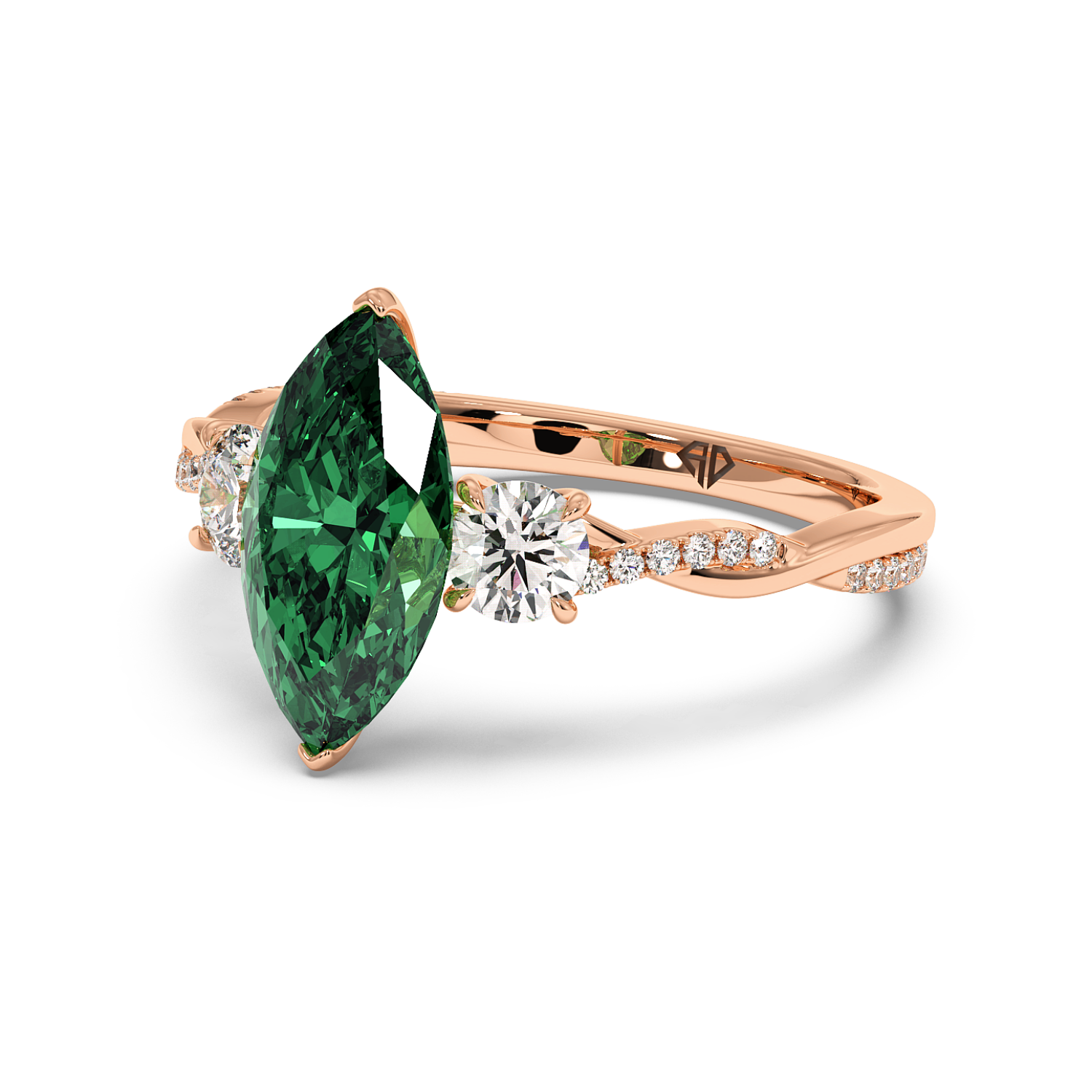 18K Rose Gold Posie Engagement Ring