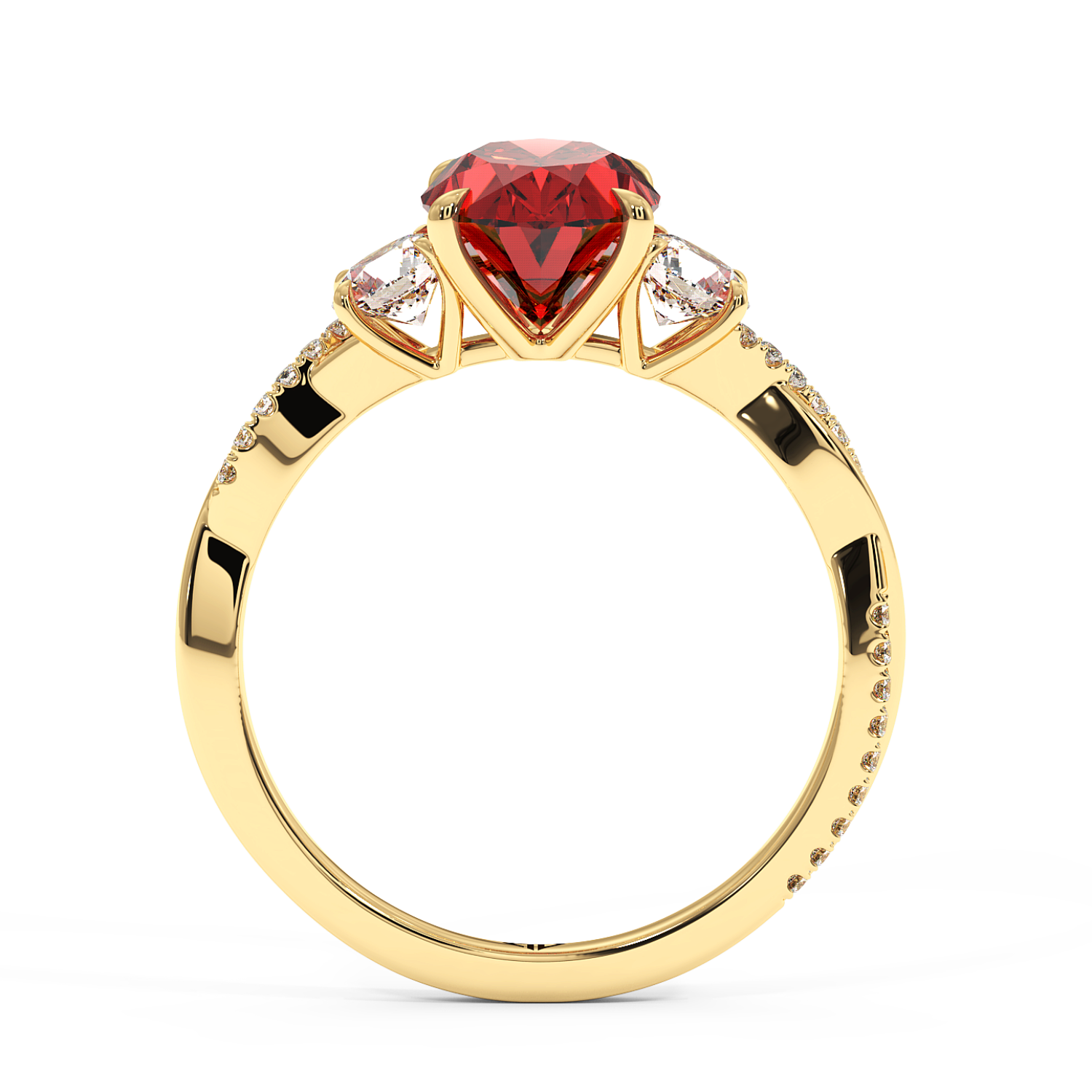 18K Yellow Gold Posie Engagement Ring