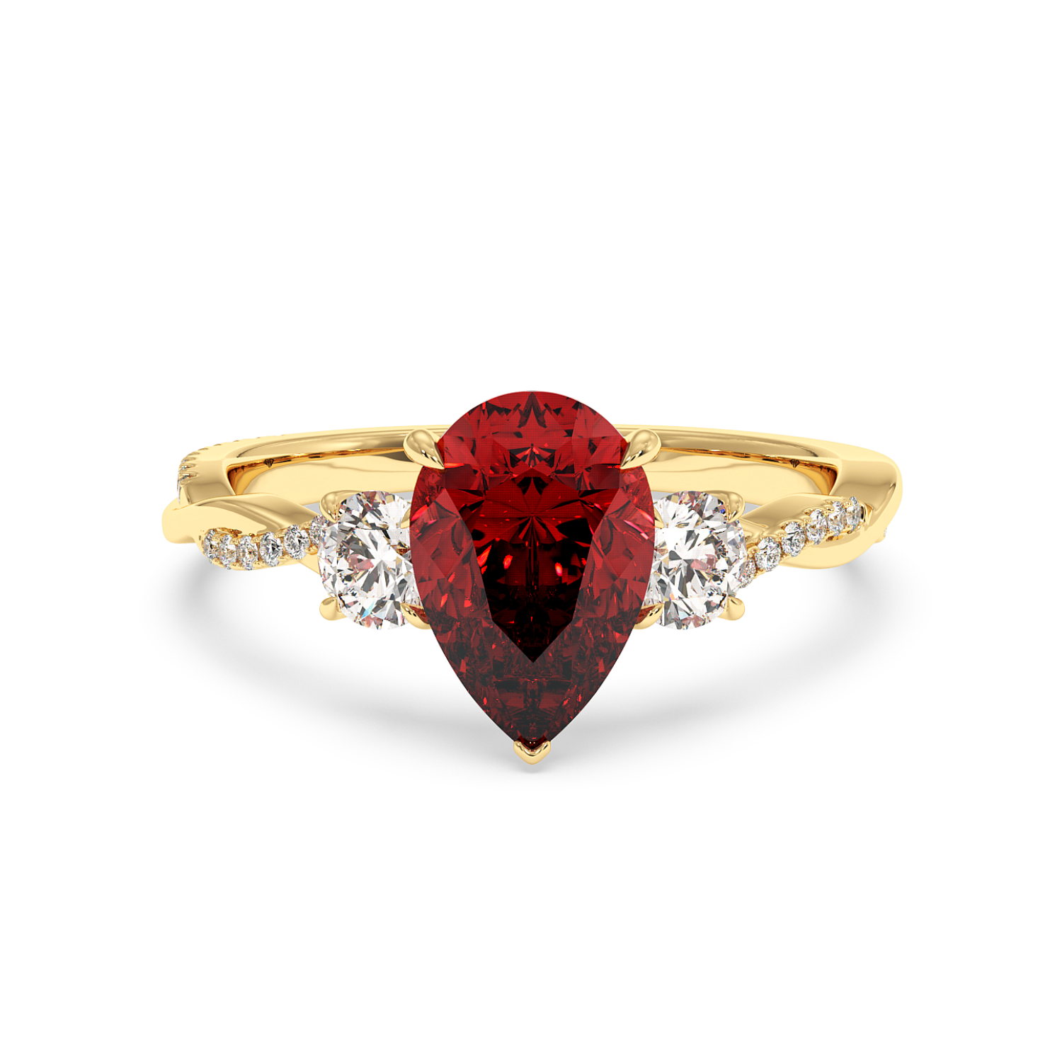 18K Yellow Gold Posie Engagement Ring