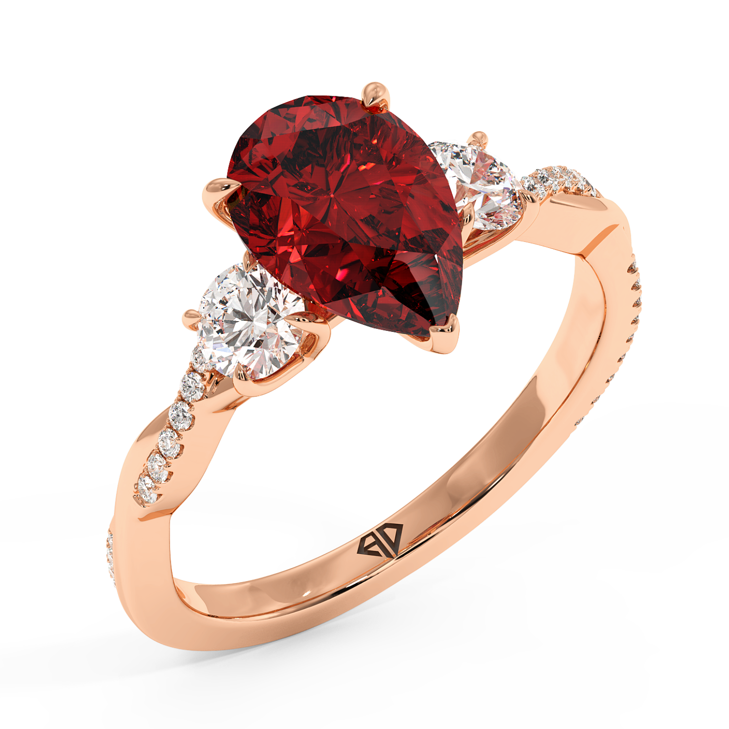 18K Rose Gold Posie Engagement Ring