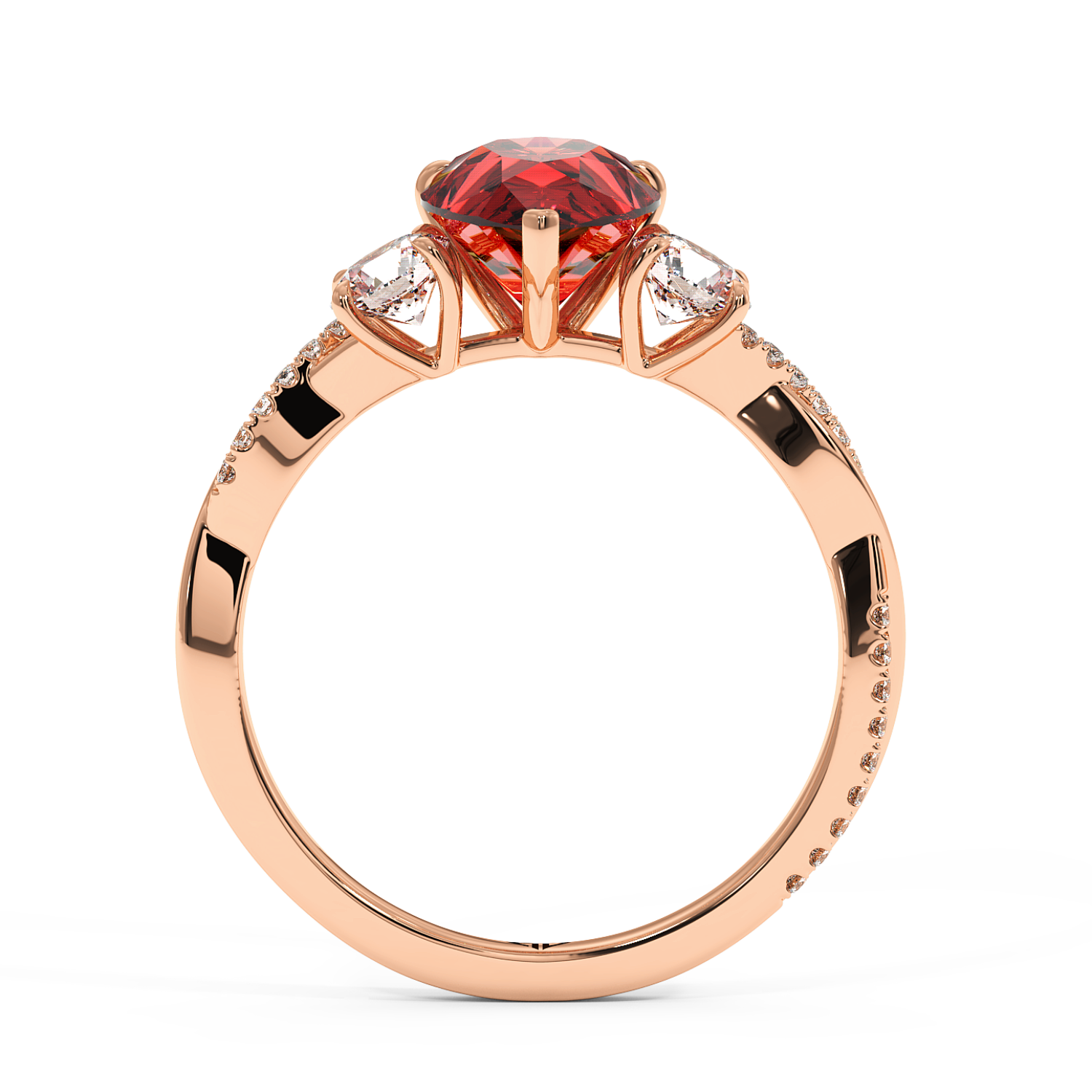 18K Rose Gold Posie Engagement Ring