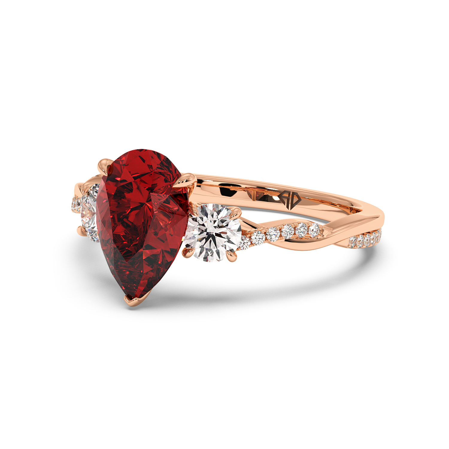 18K Rose Gold Posie Engagement Ring