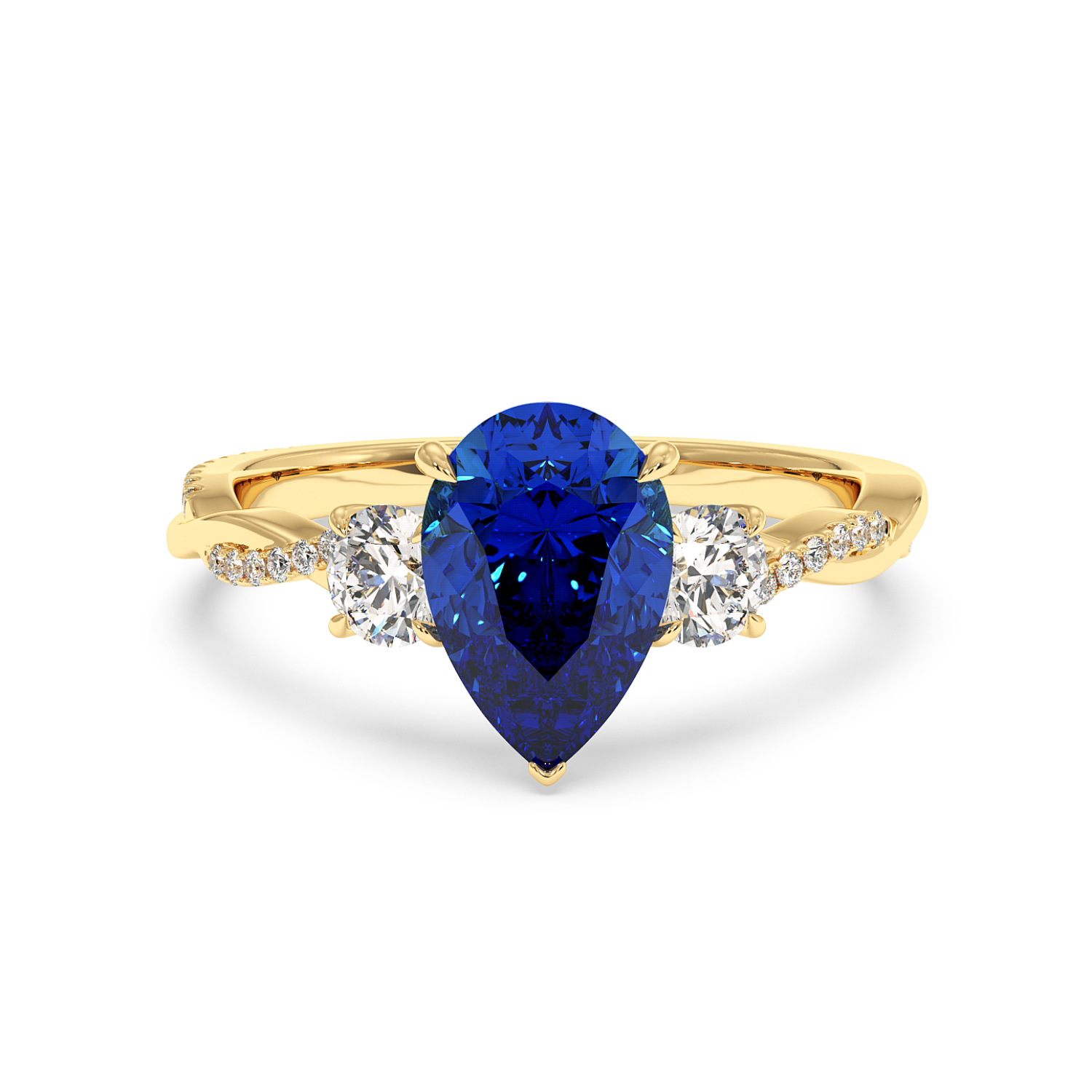 18K Yellow Gold Posie Engagement Ring