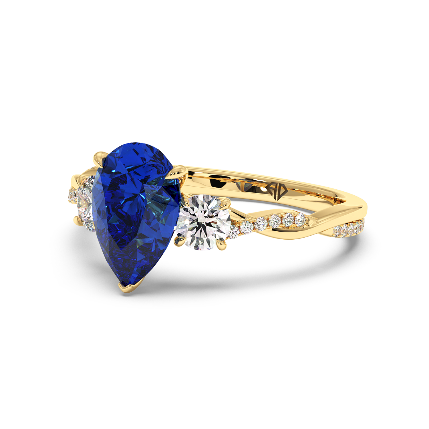 18K Yellow Gold Posie Engagement Ring