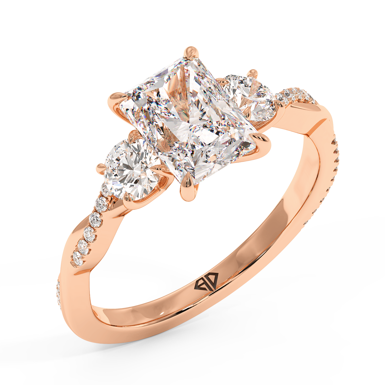 18K Rose Gold Posie Engagement Ring