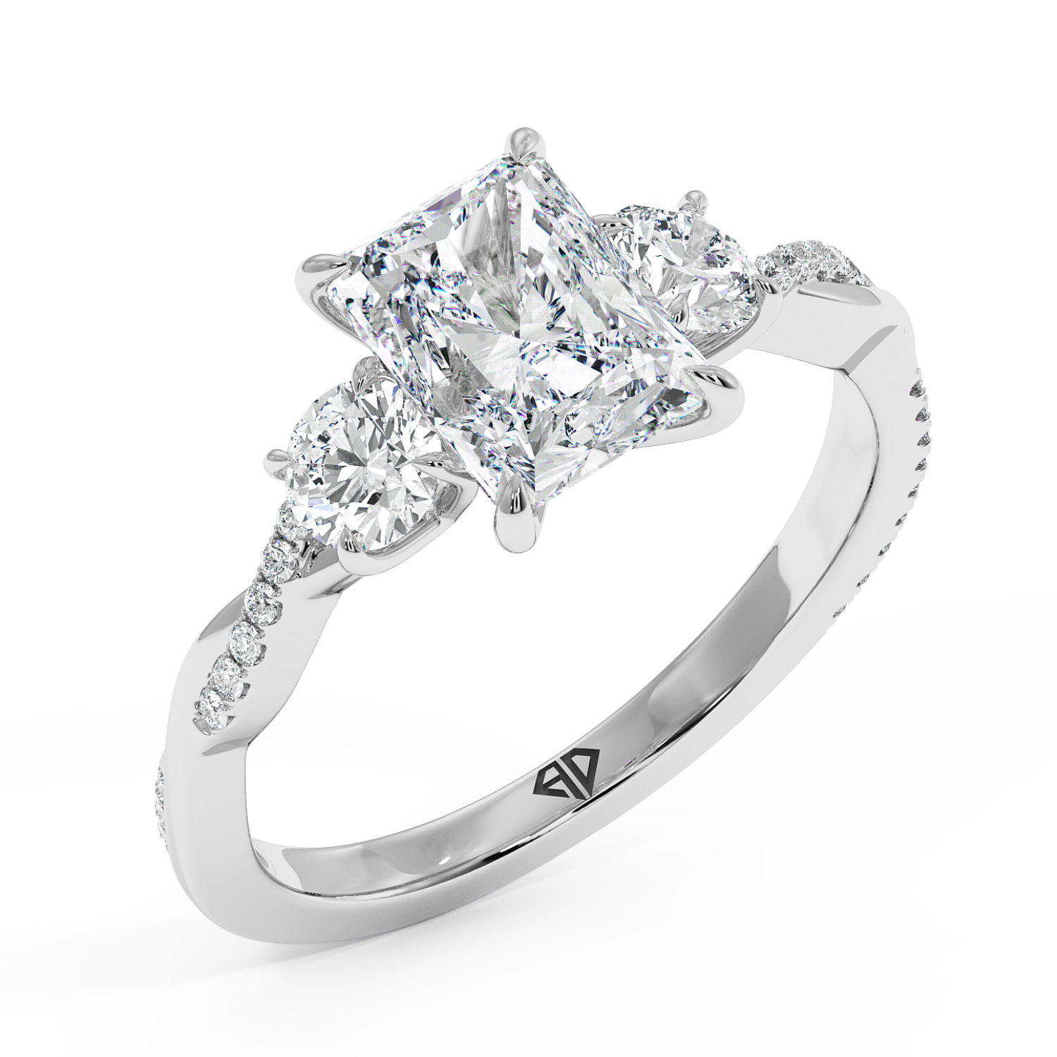 18K White Gold Posie Engagement Ring