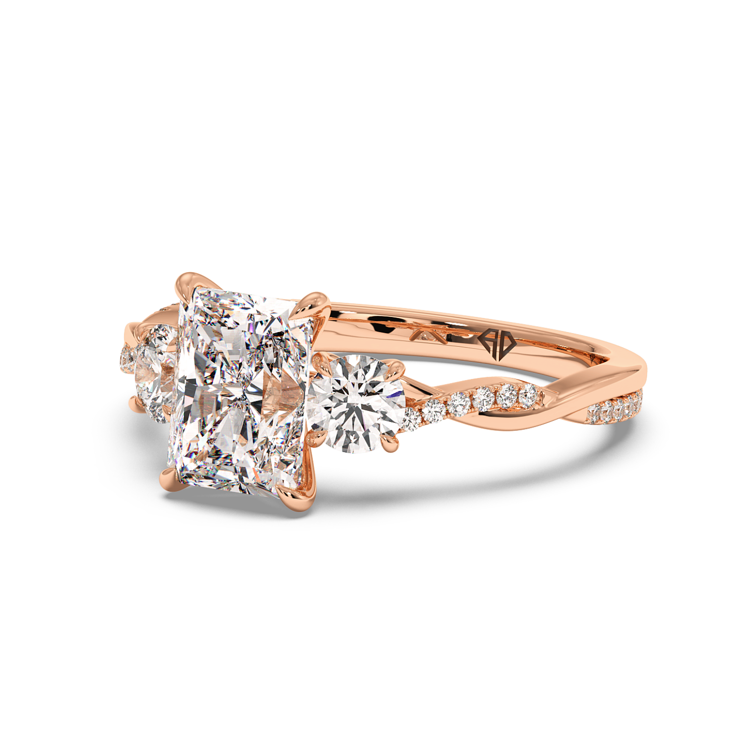 18K Rose Gold Posie Engagement Ring