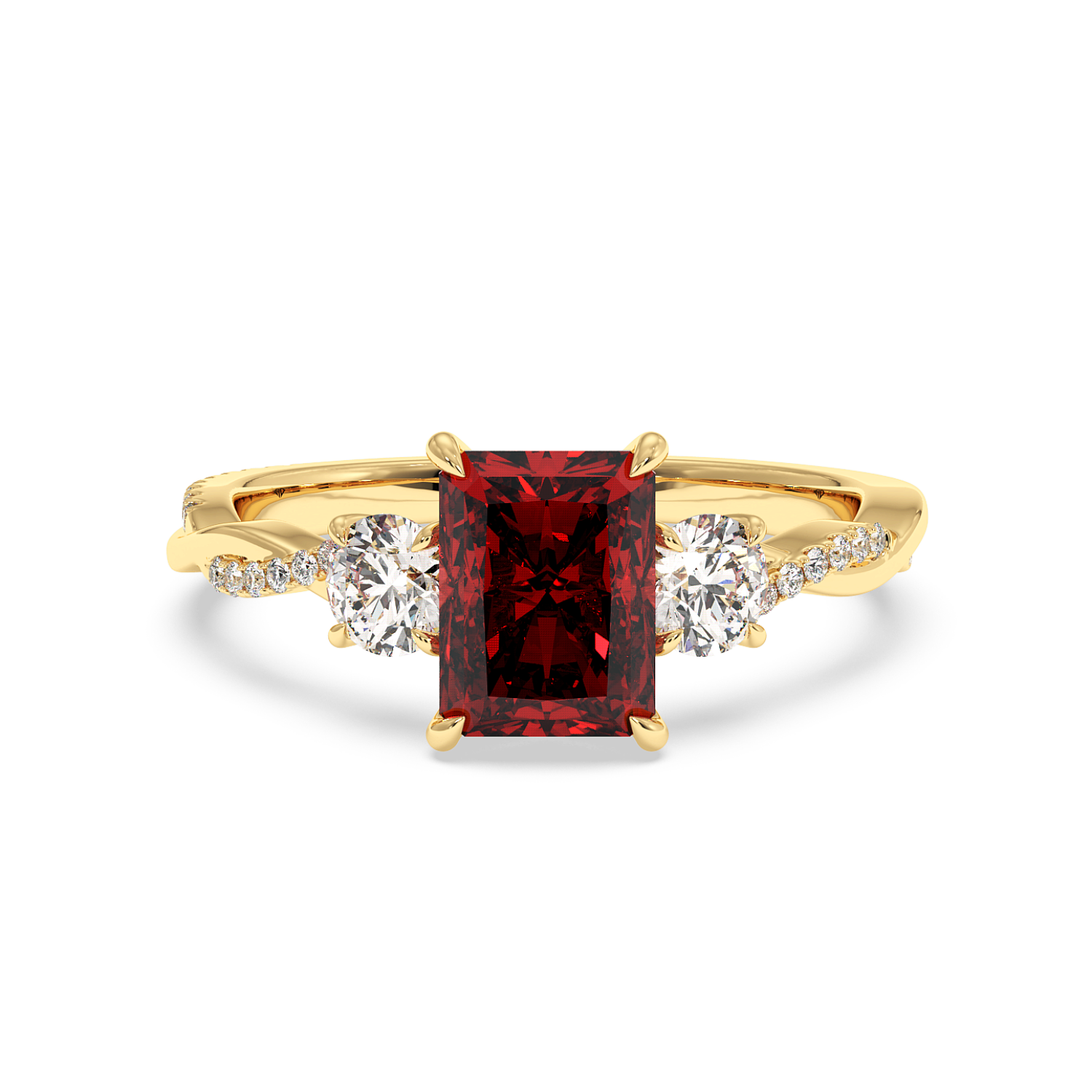 18K Yellow Gold Posie Engagement Ring