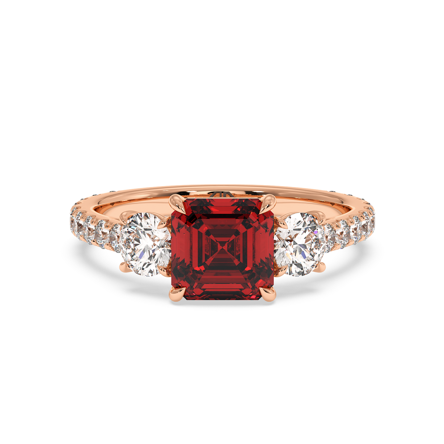 18K Rose Gold Blossom Engagement Ring