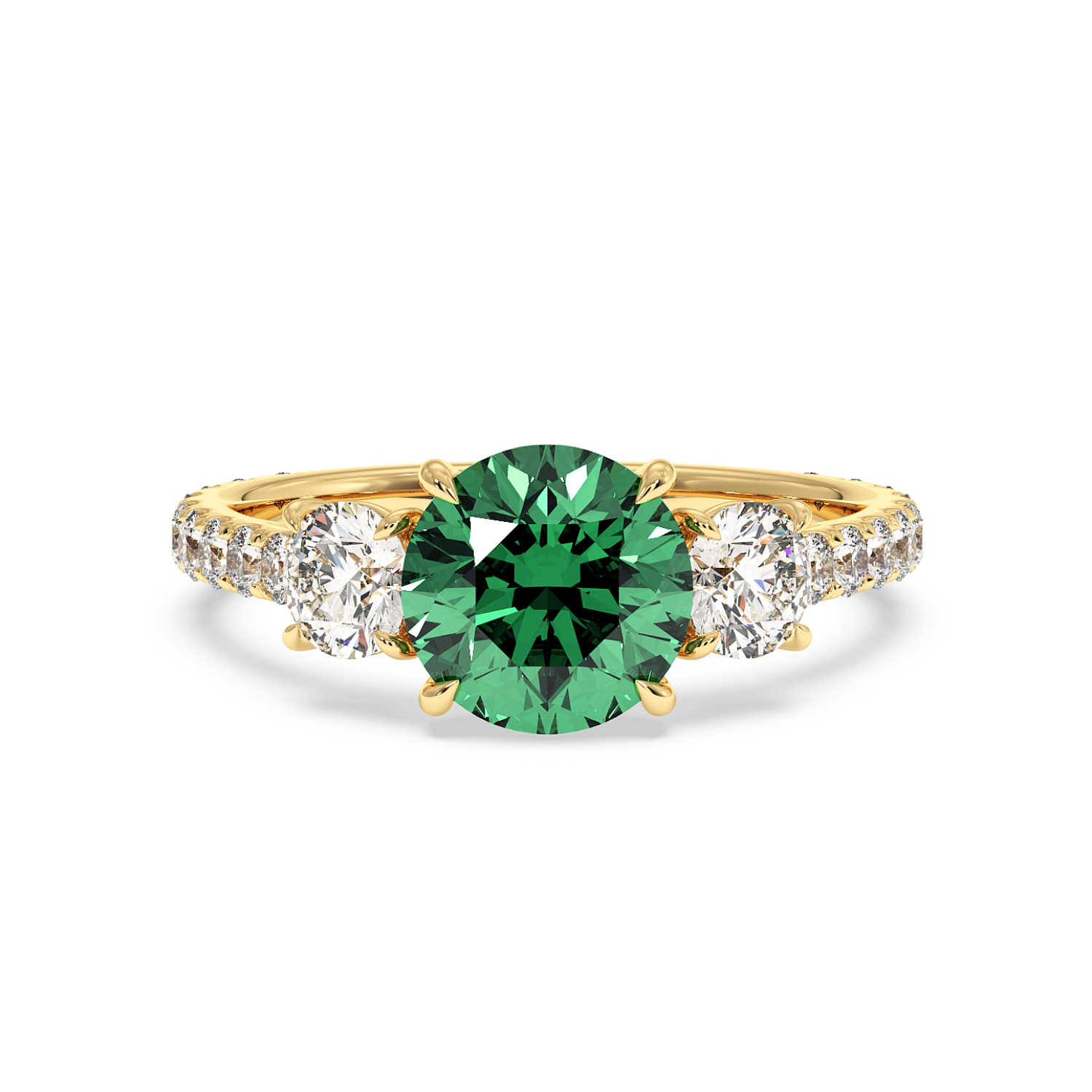 18K Yellow Gold Blossom Engagement Ring
