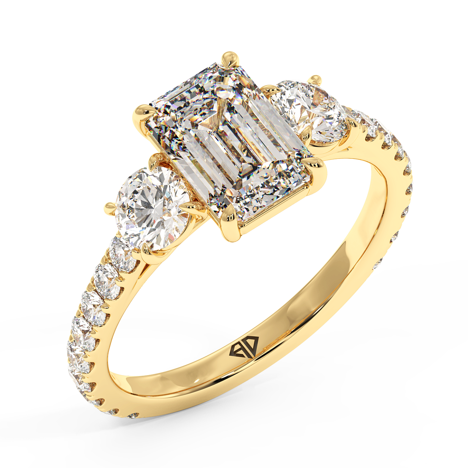 18K Yellow Gold Blossom Engagement Ring