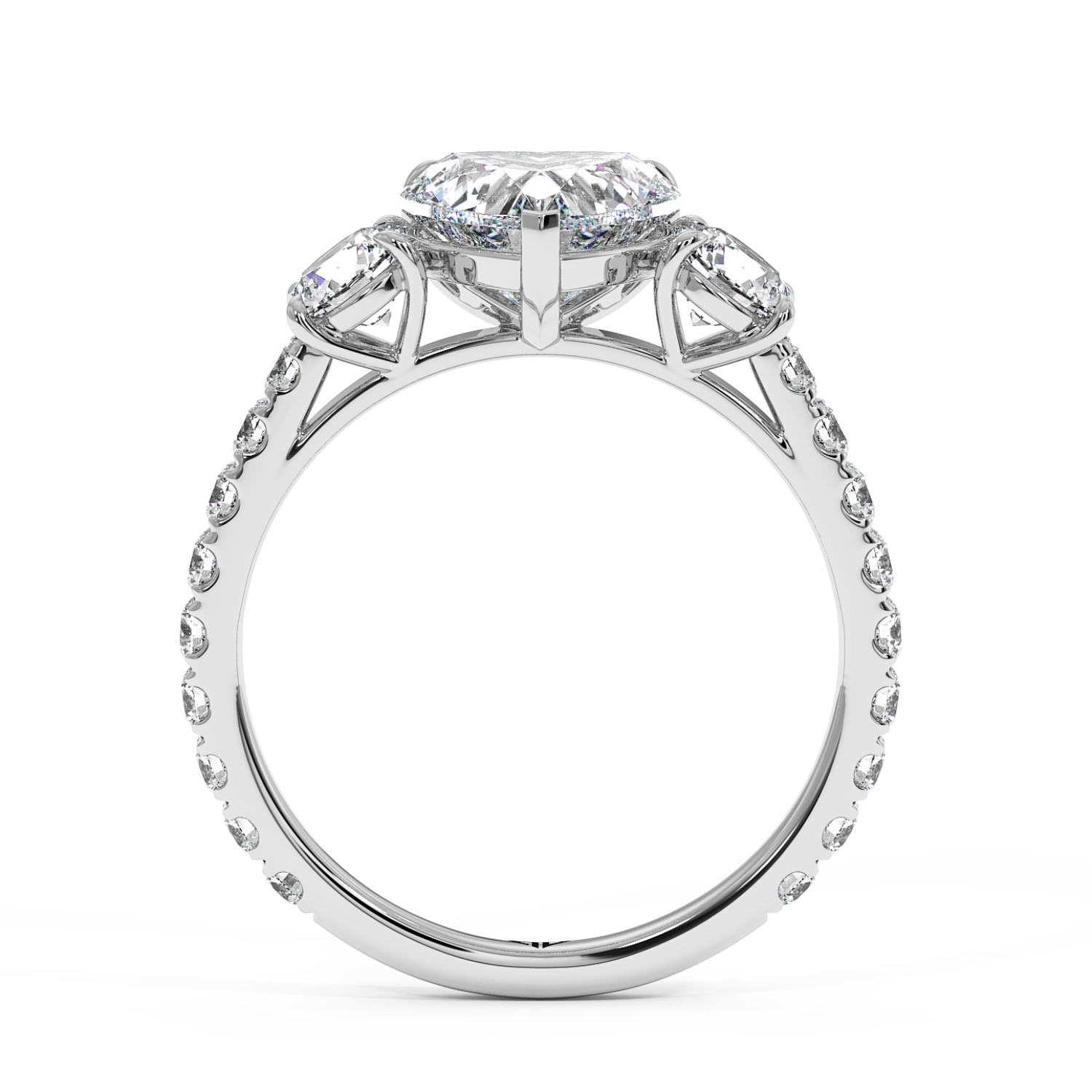 18K White Gold Blossom Engagement Ring