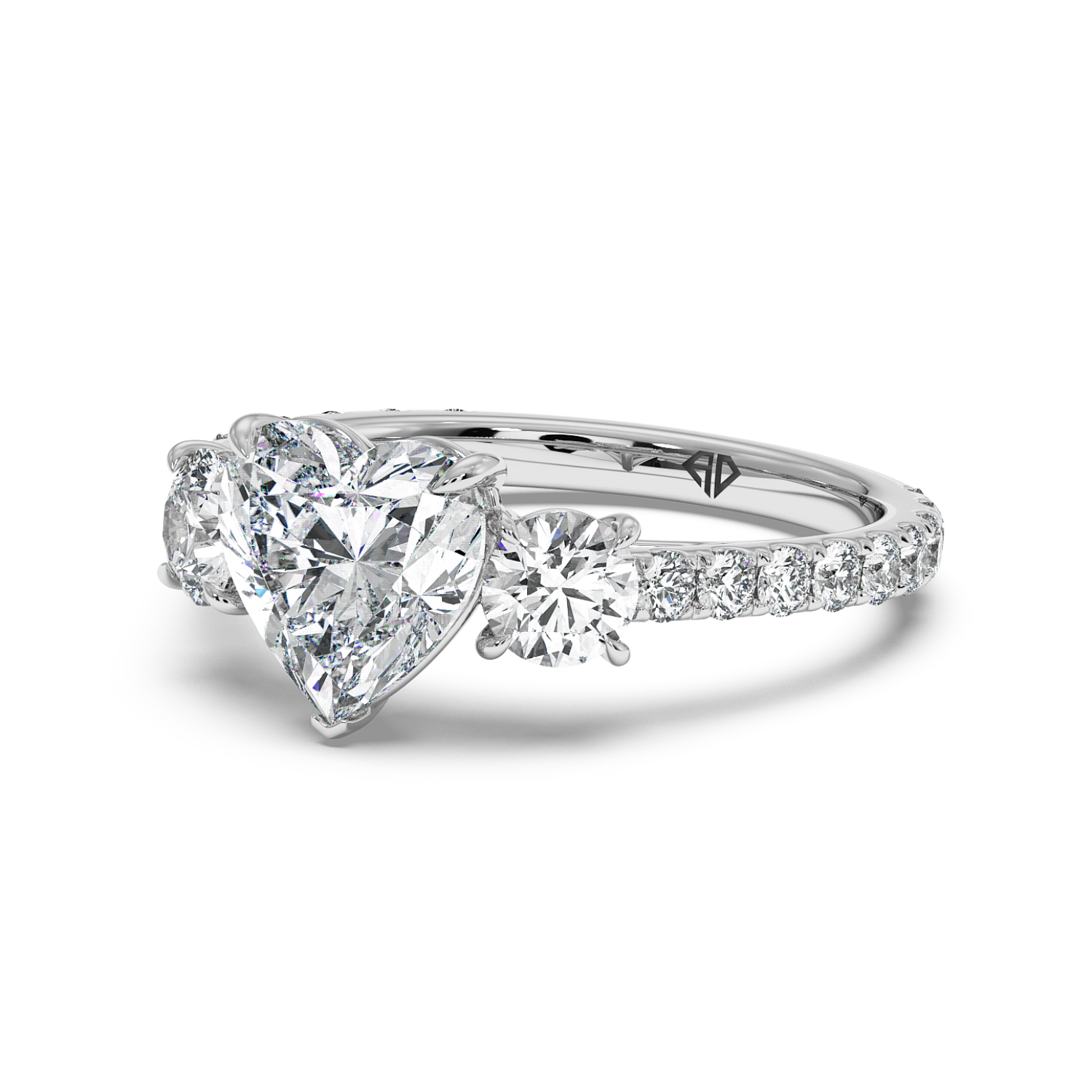 18K White Gold Blossom Engagement Ring