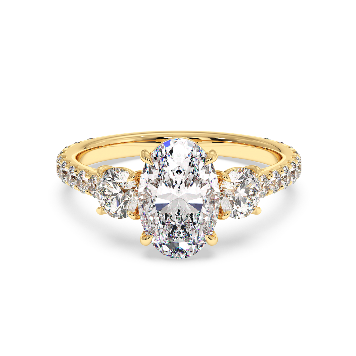 18K Yellow Gold Blossom Engagement Ring