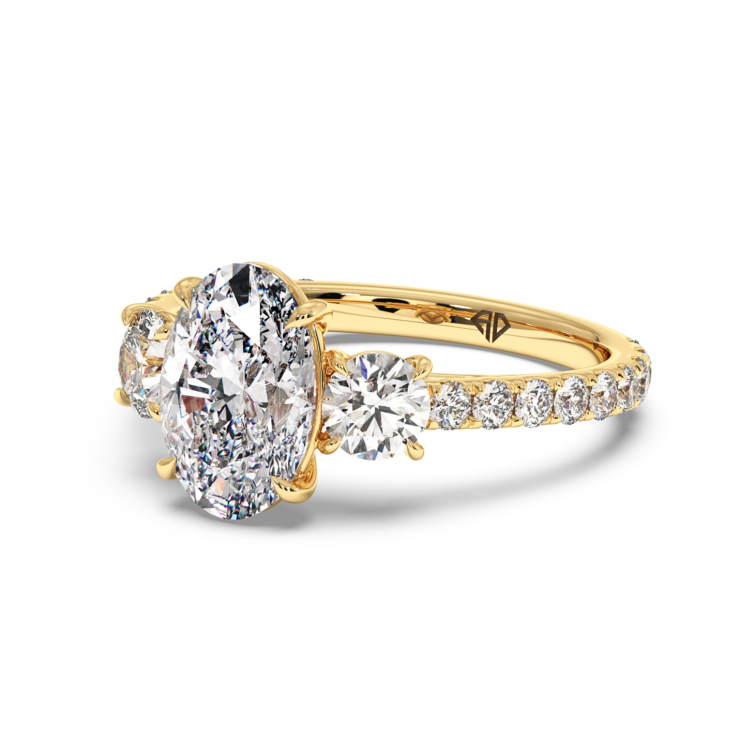 18K Yellow Gold Blossom Engagement Ring
