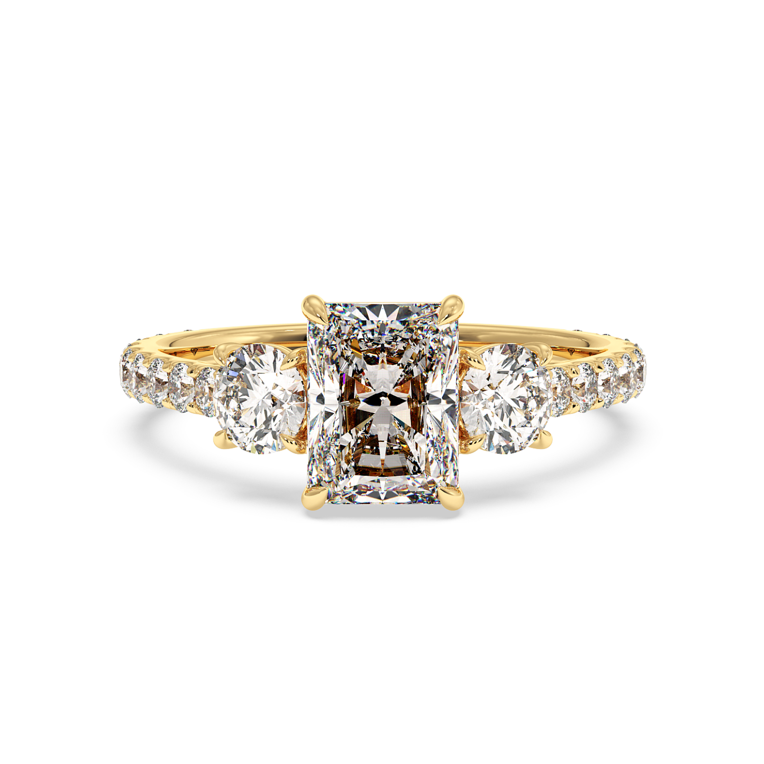 18K Yellow Gold Blossom Engagement Ring