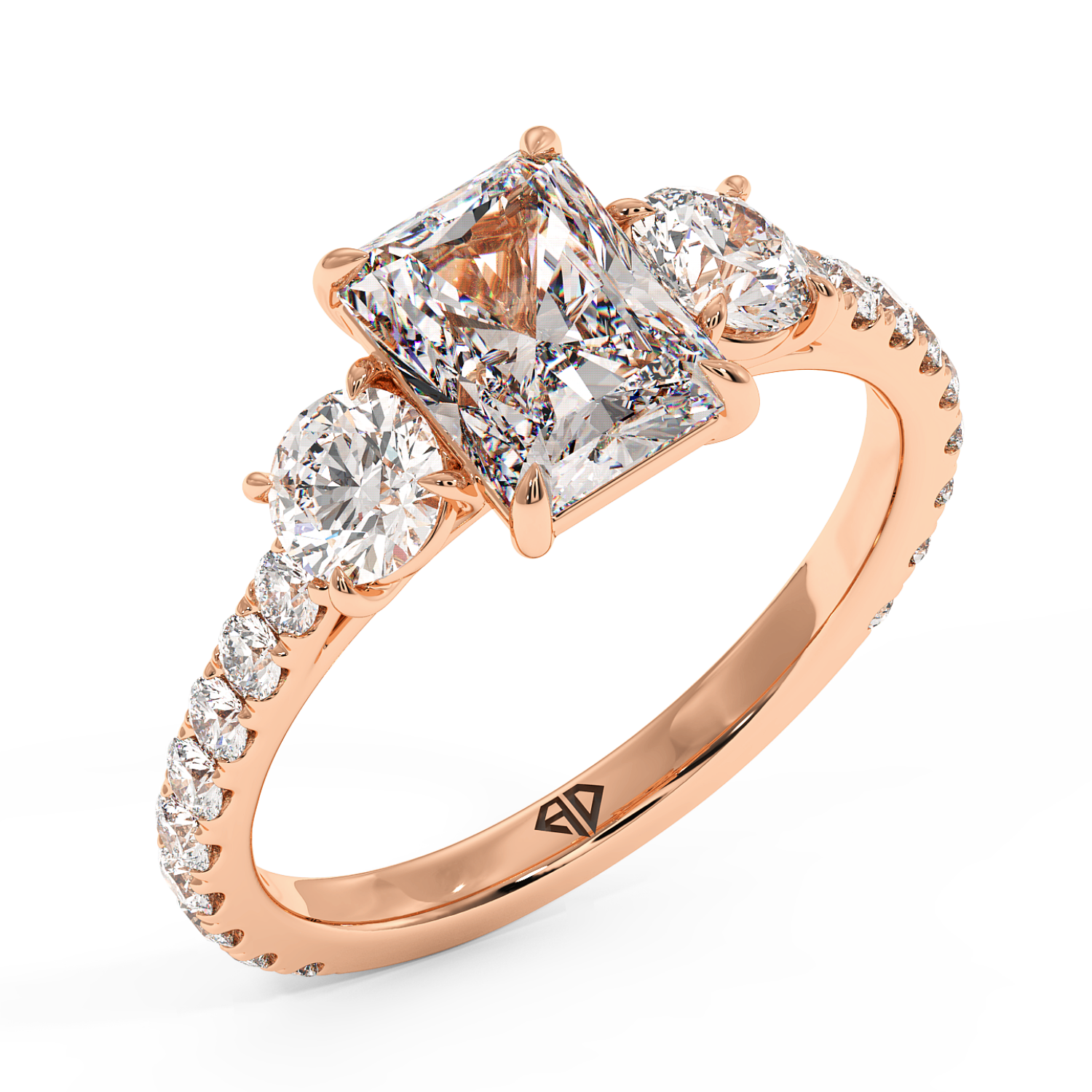 18K Rose Gold Blossom Engagement Ring