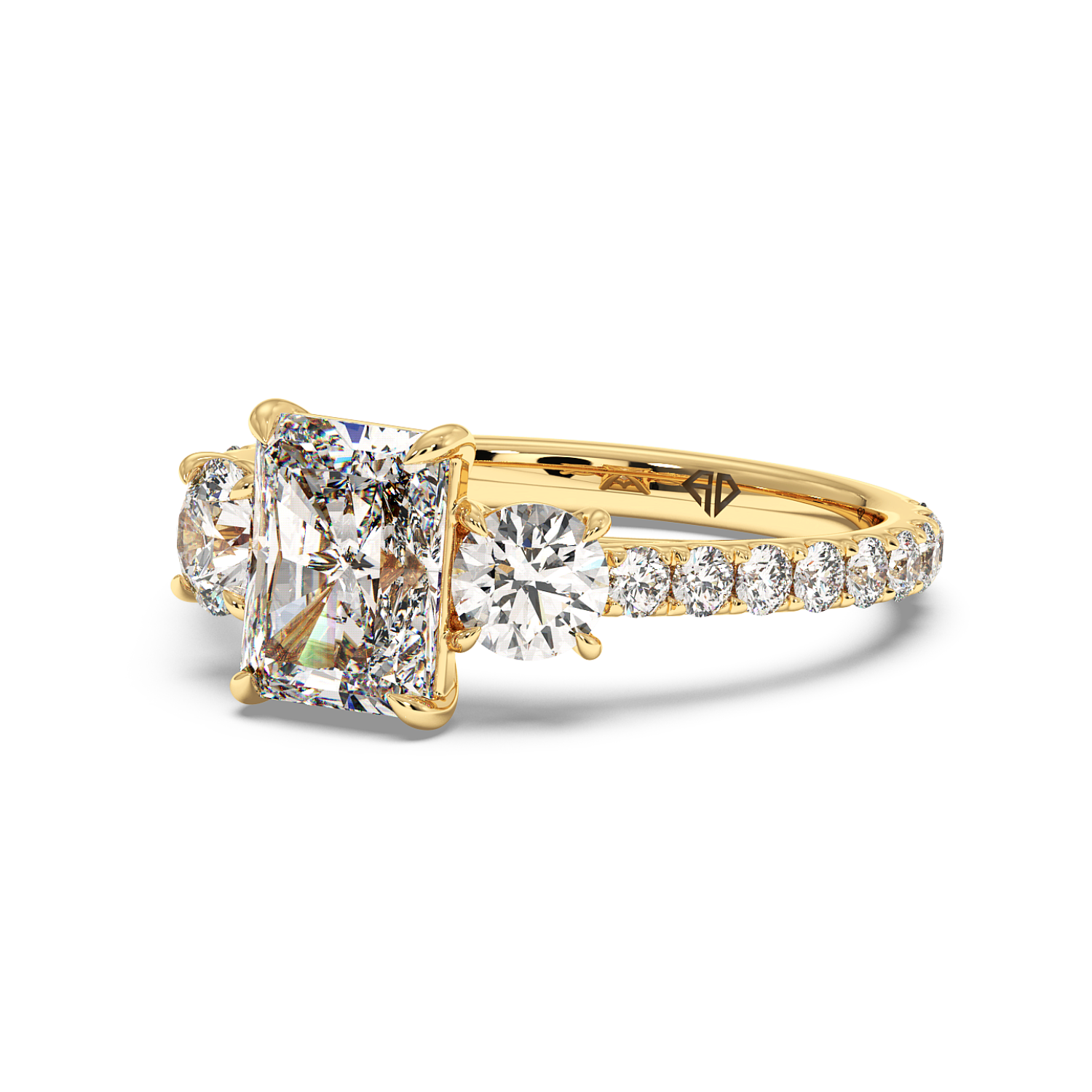 18K Yellow Gold Blossom Engagement Ring