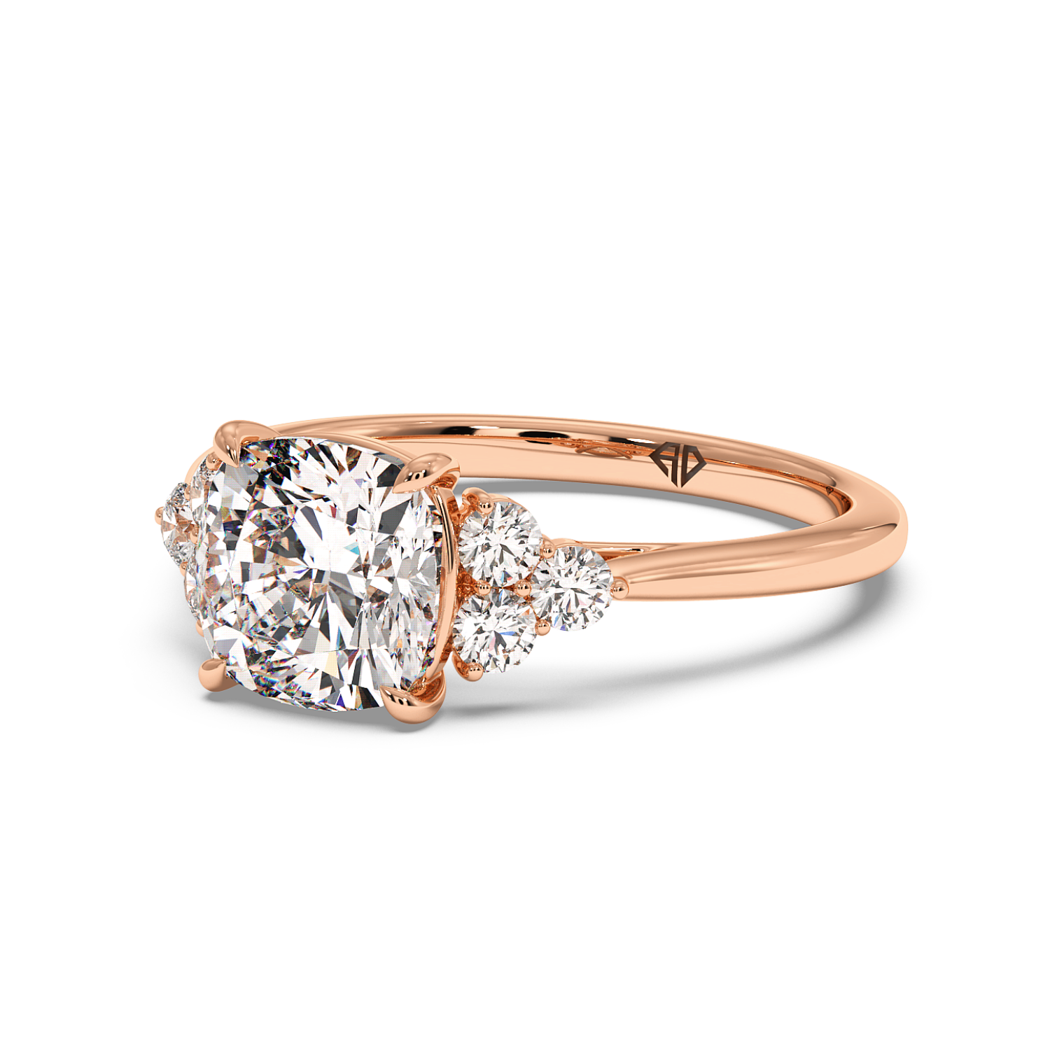 18K Rose Gold Sasha Trilogy Engagement Ring