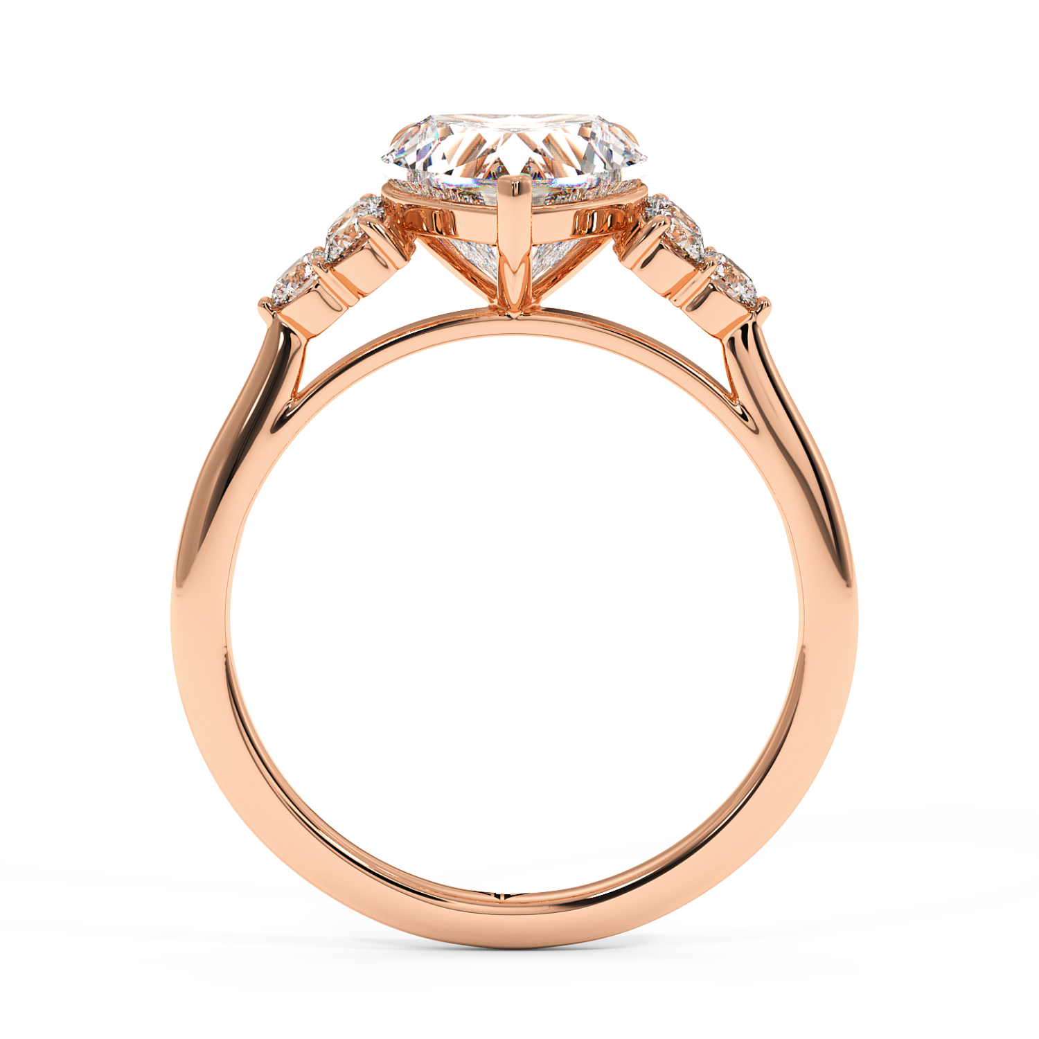 18K Rose Gold Sasha Trilogy Engagement Ring