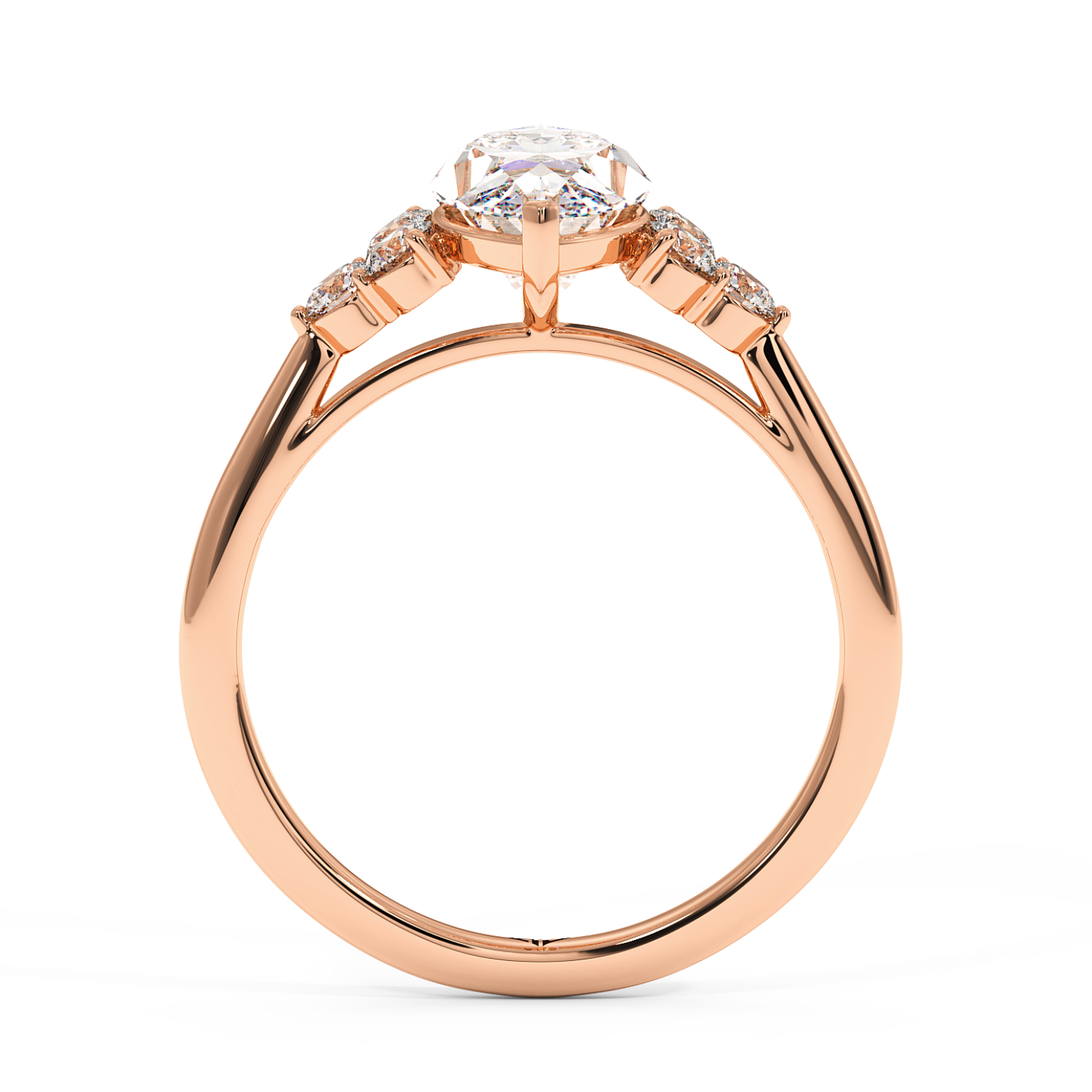 18K Rose Gold Sasha Trilogy Engagement Ring