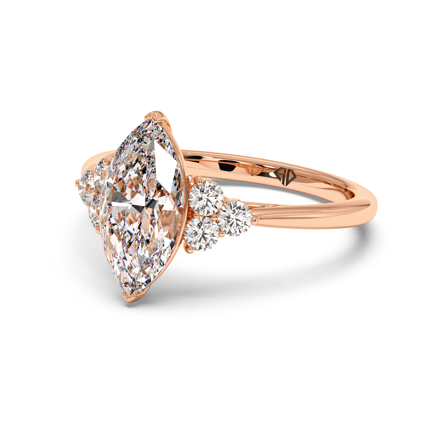 18K Rose Gold Sasha Trilogy Engagement Ring
