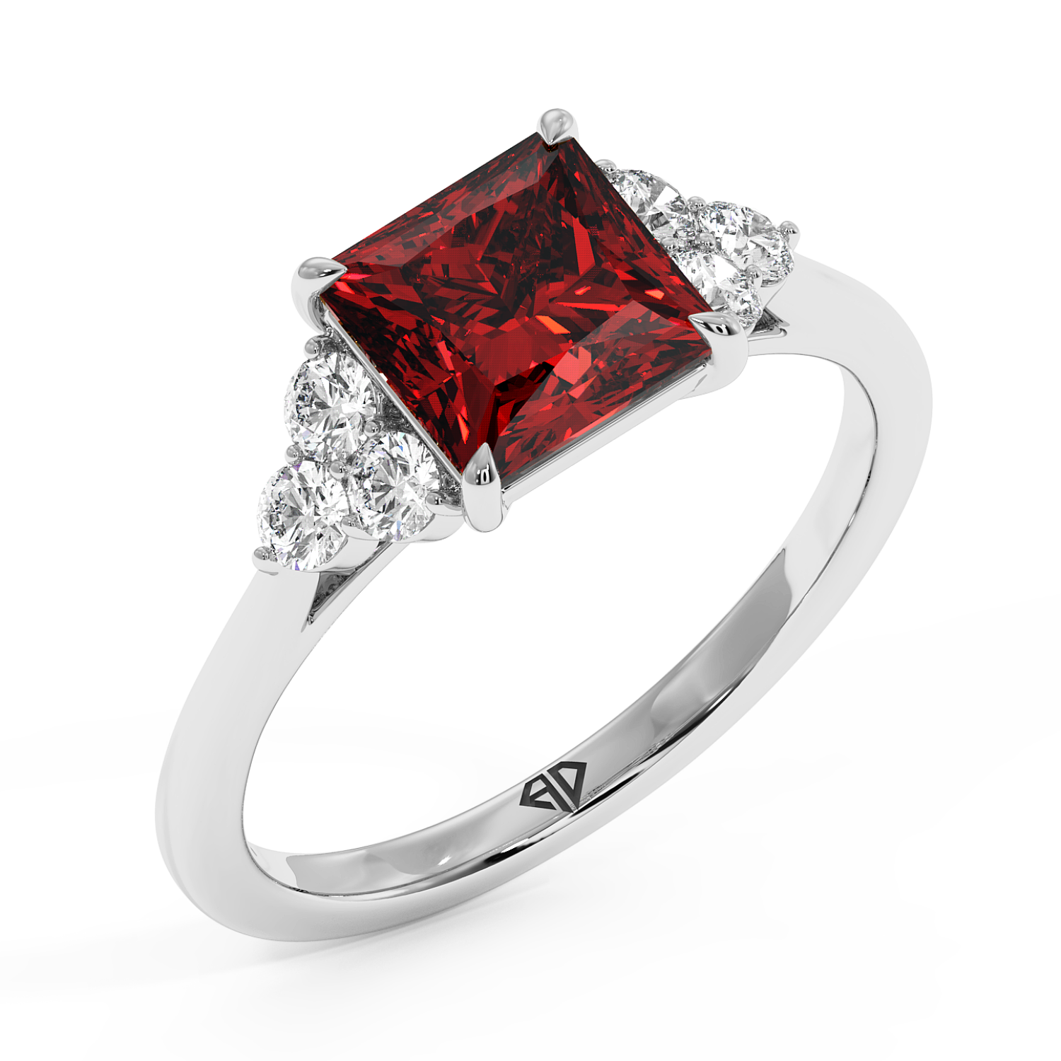 18K White Gold Sasha Trilogy Engagement Ring