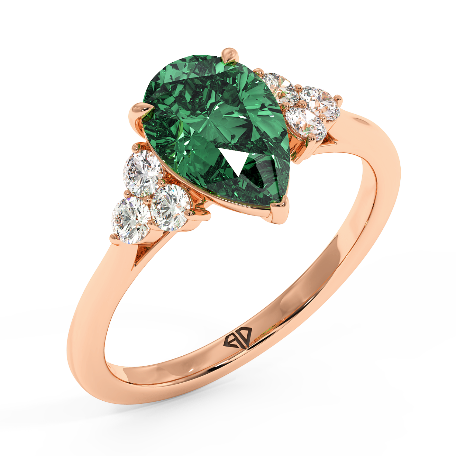 18K Rose Gold Sasha Trilogy Engagement Ring