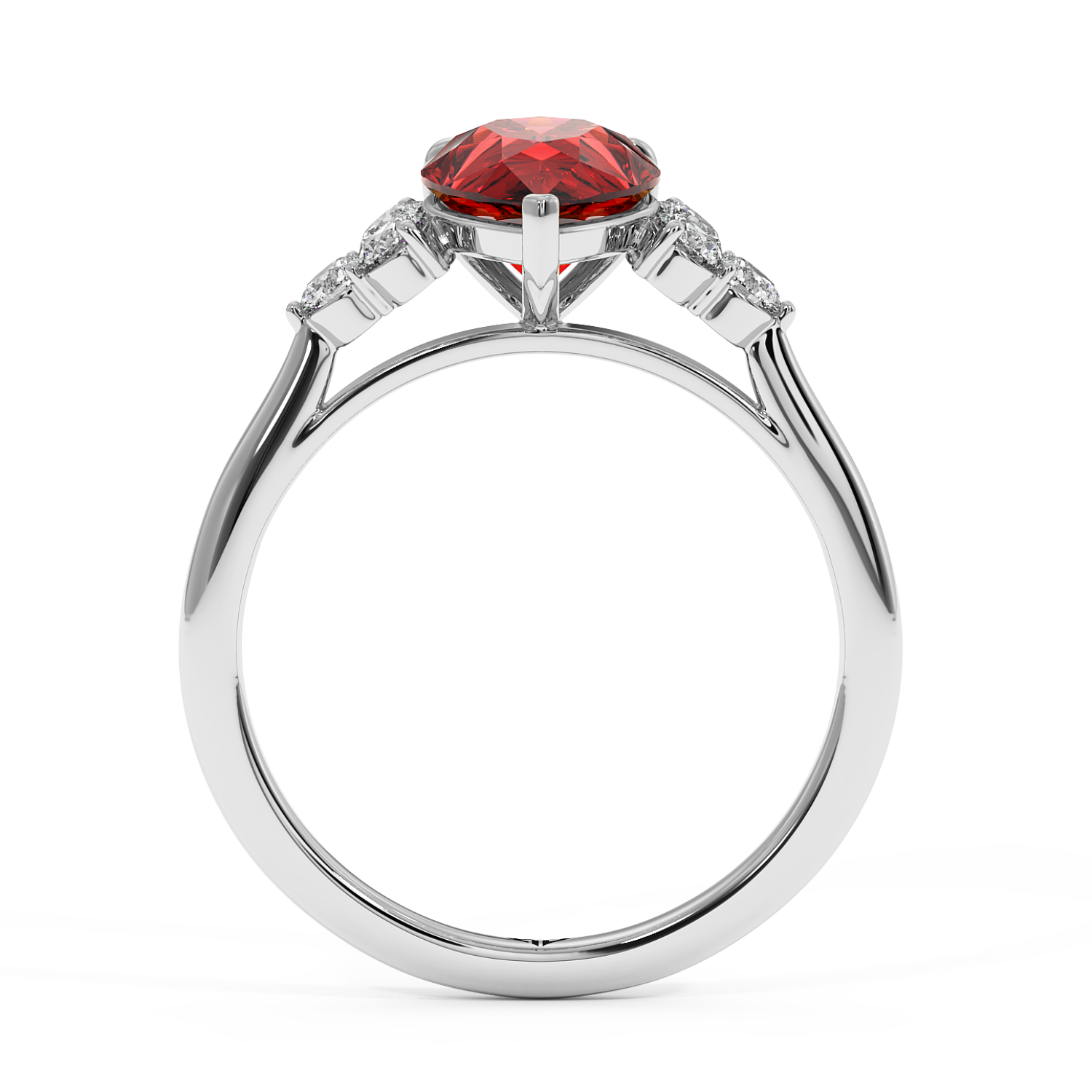 18K White Gold Sasha Trilogy Engagement Ring