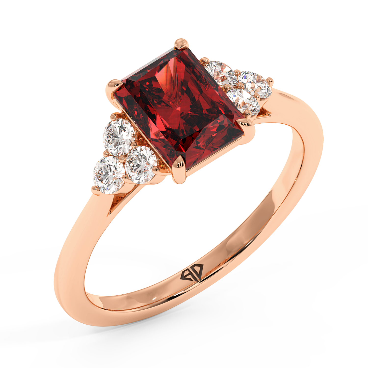 18K Rose Gold Sasha Trilogy Engagement Ring