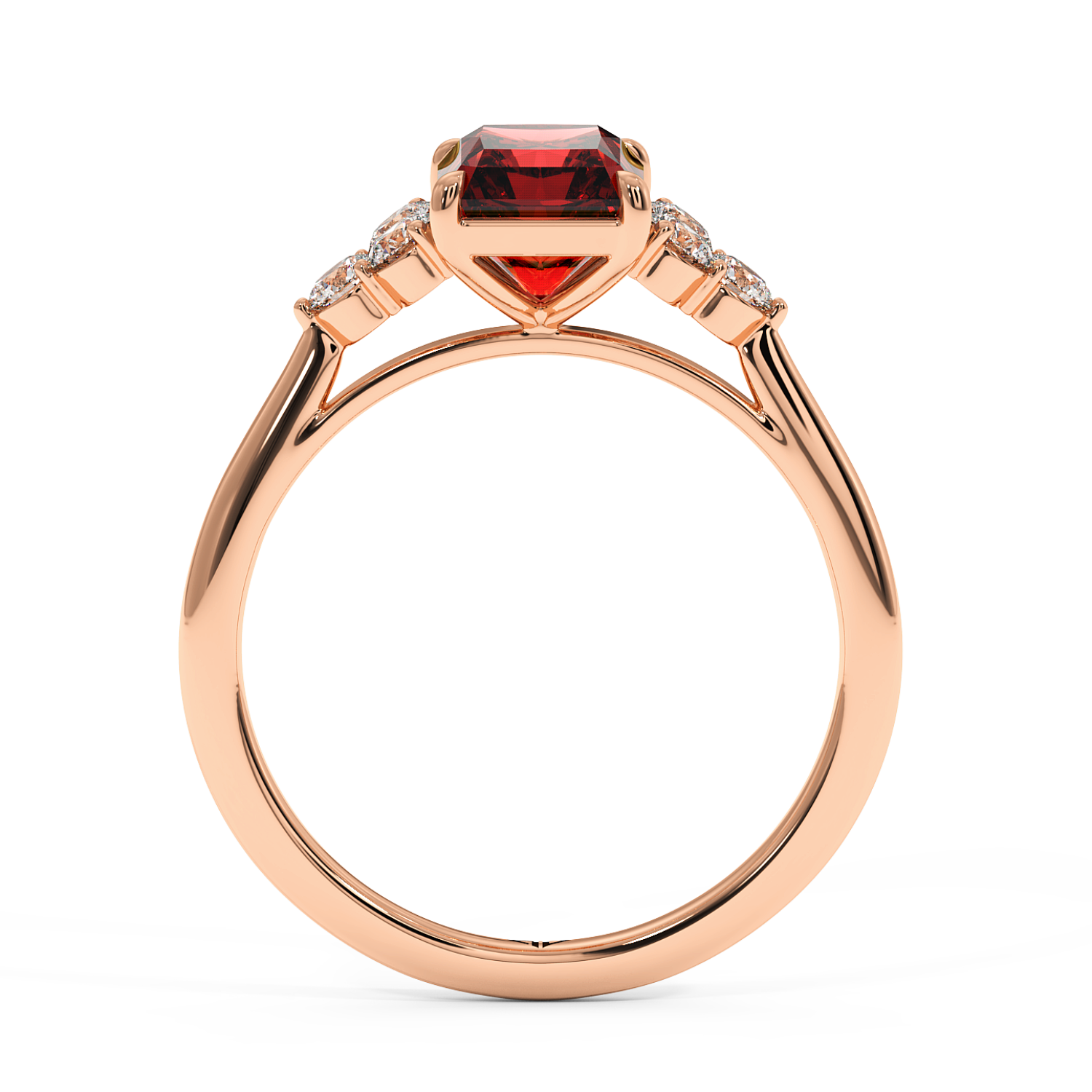 18K Rose Gold Sasha Trilogy Engagement Ring