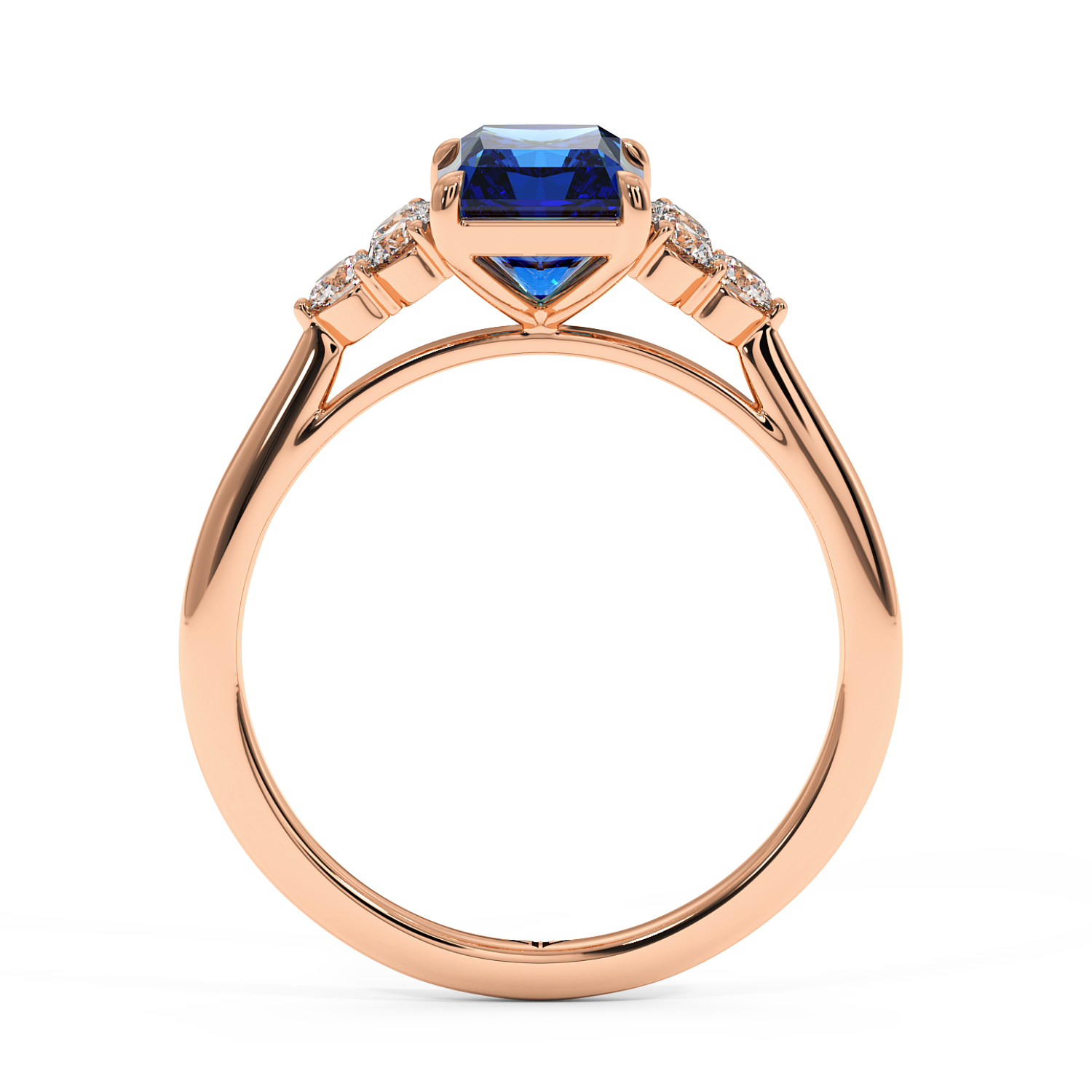 18K Rose Gold Sasha Trilogy Engagement Ring