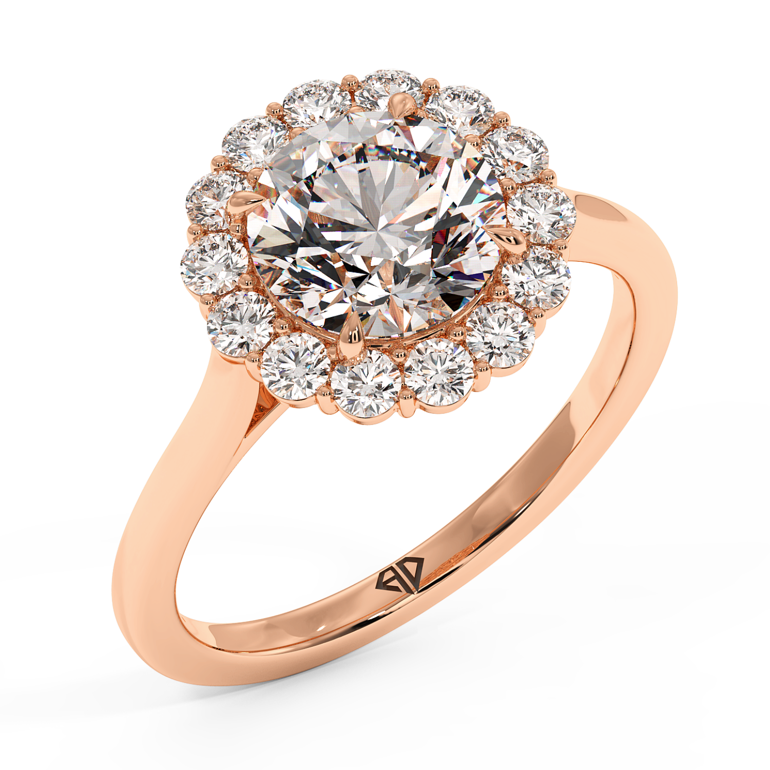 18K Rose Gold Matilda Halo Diamond Engagement Ring