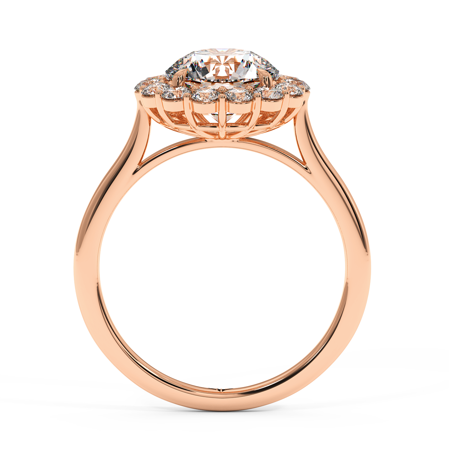 18K Rose Gold Matilda Halo Diamond Engagement Ring